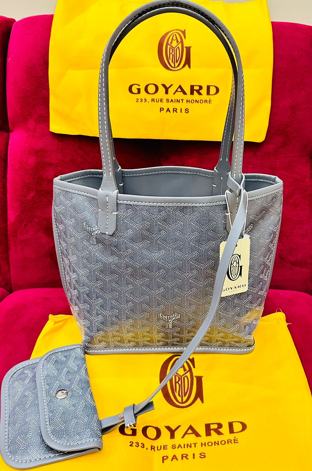 Goyard Mni Tote Bag Gray
