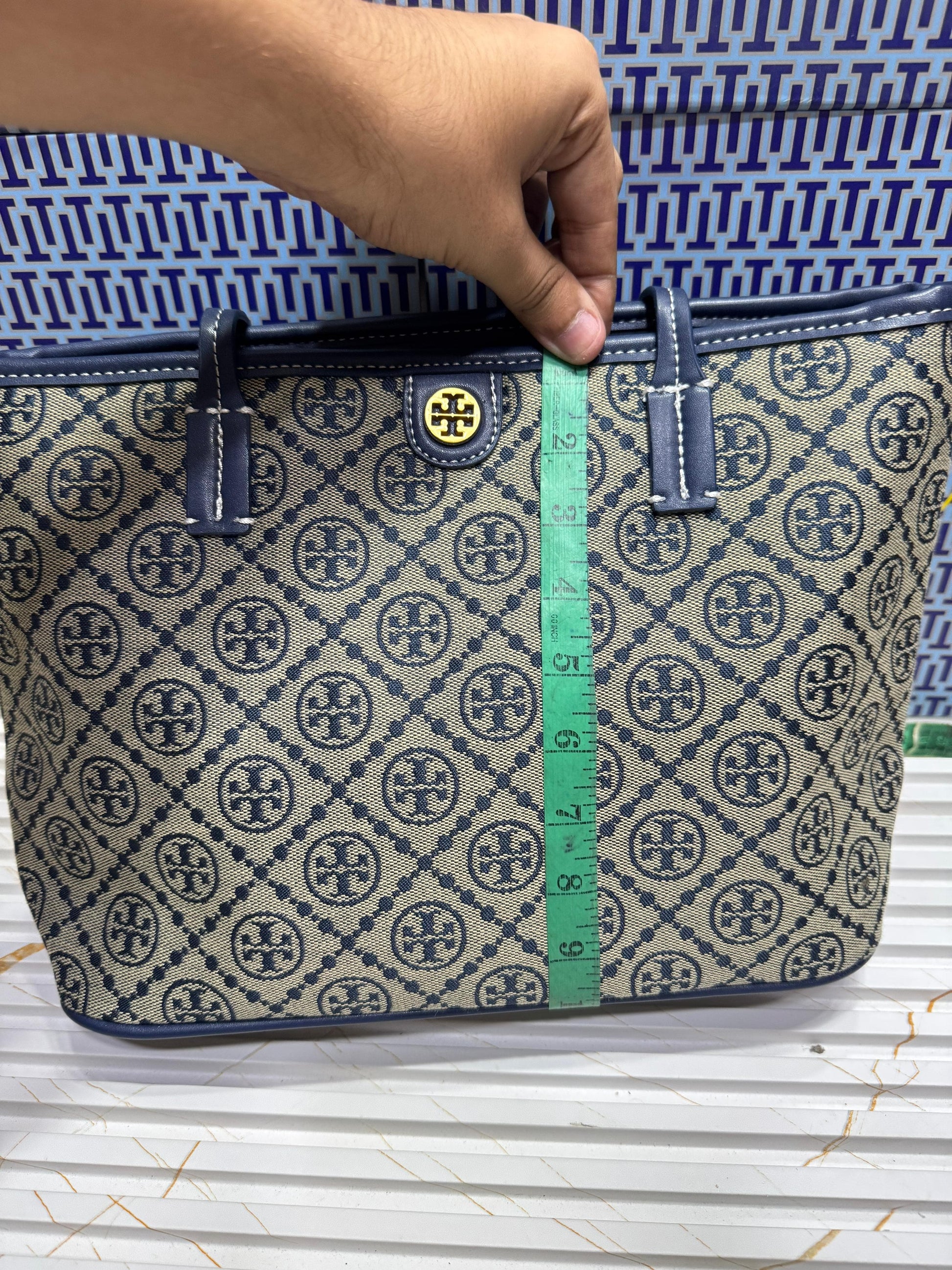 Tory Burch Small T Monogram Zipper Tote Bag