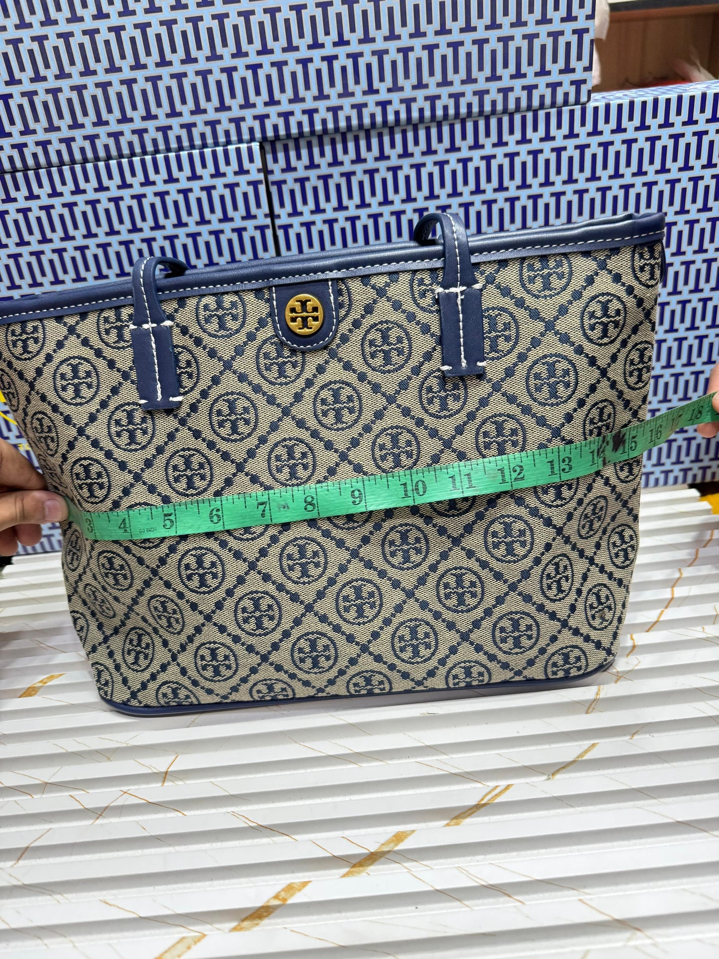 Tory Burch Small T Monogram Zipper Tote Bag