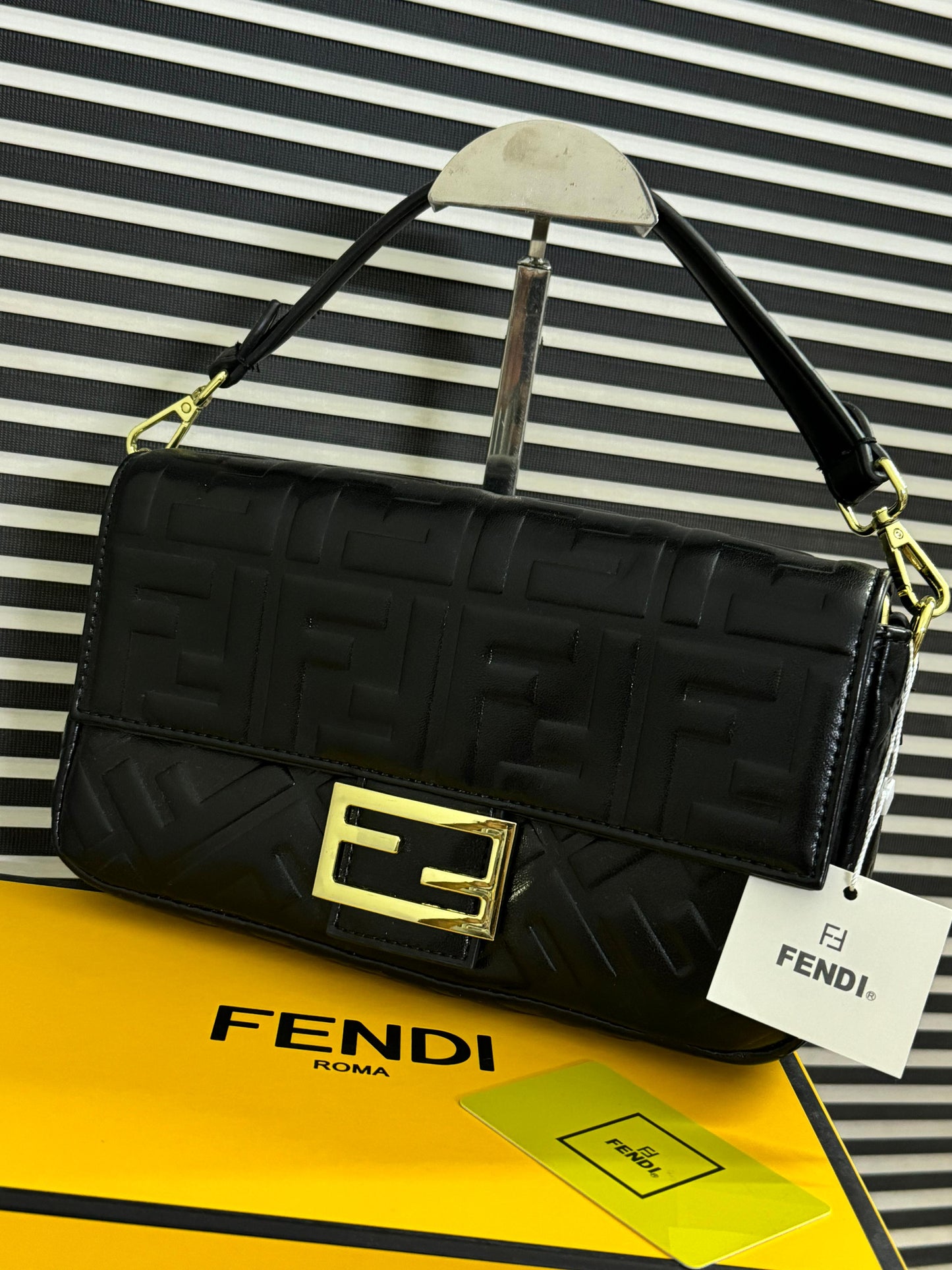 Fendi Baguette with Brand Box Black