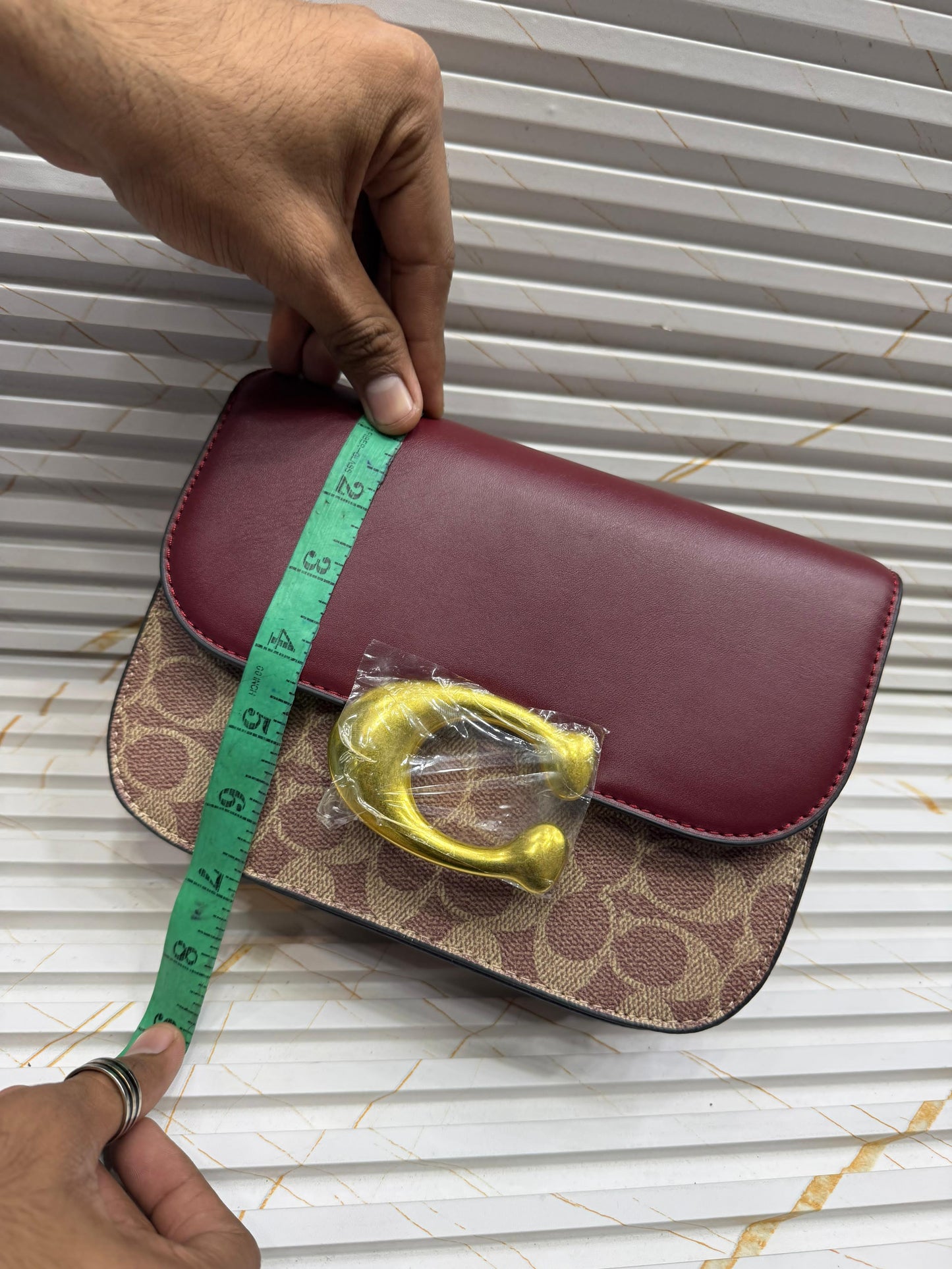 Coach Idol Bag in Signature Canvas with Snake Skin