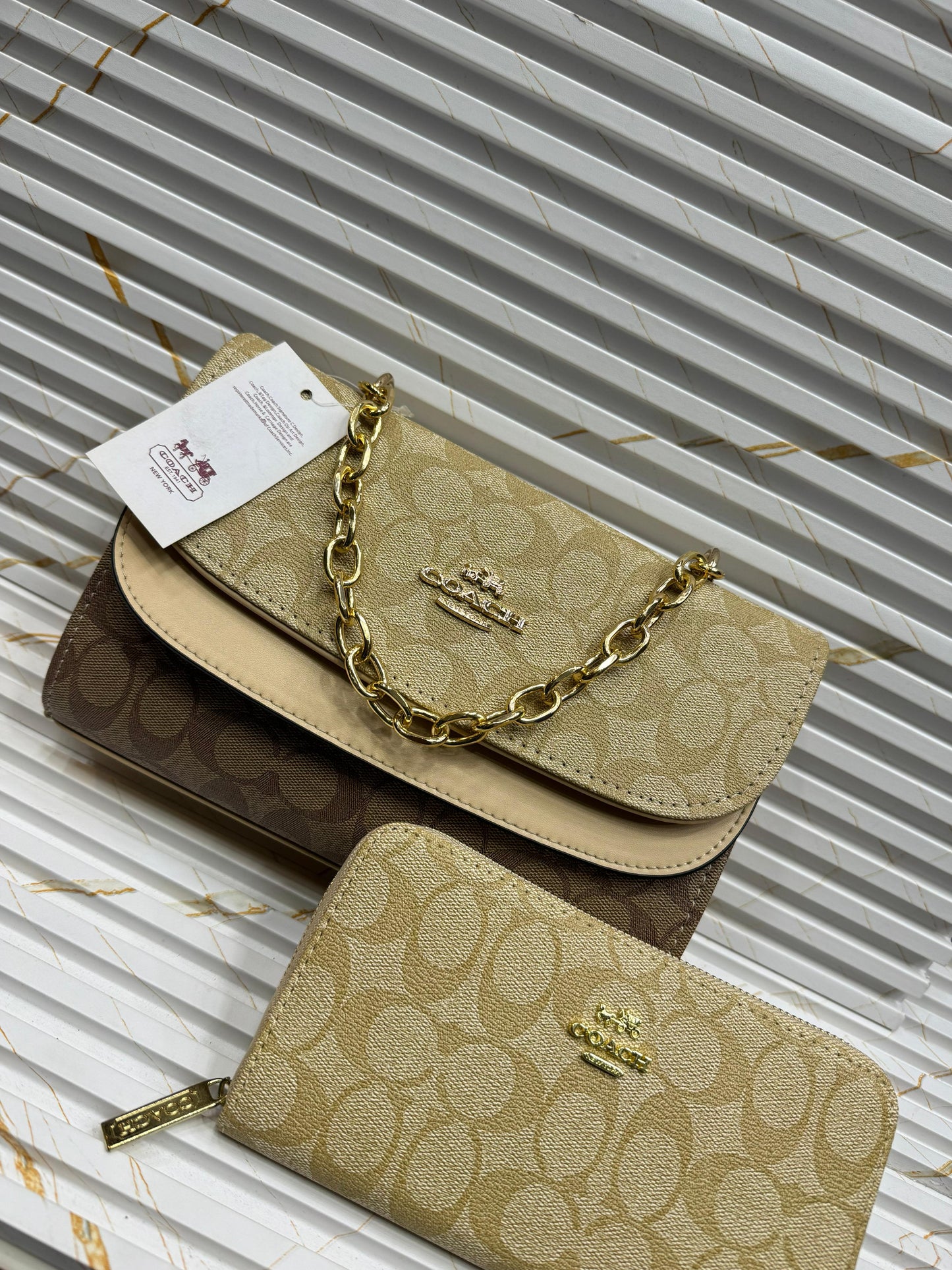 Coach Shoulder bag with Wallet Beige