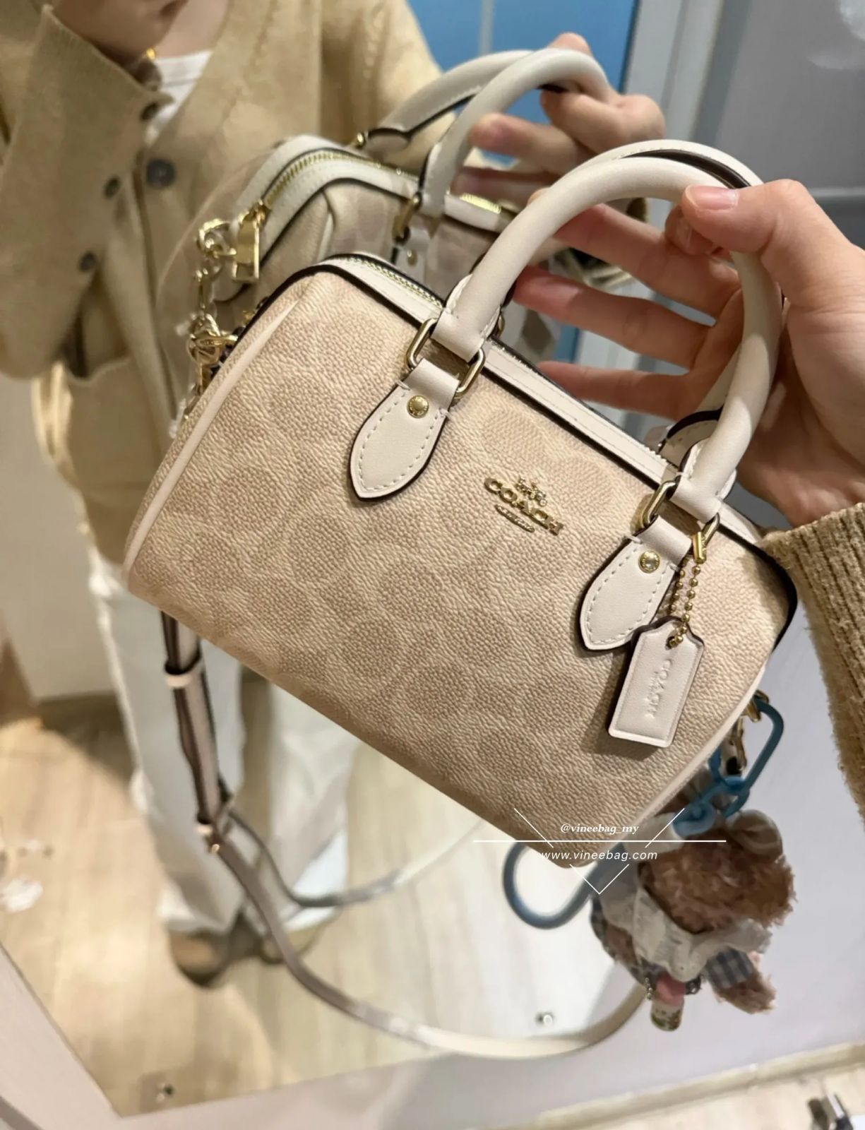 Luxury Brand Co-ach Mini Rowan in Signature Canvas Shoulder Bag for Women