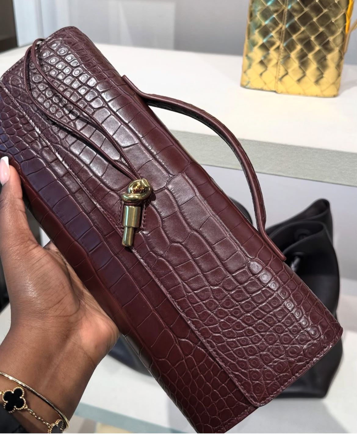 Bottega Veneta Python Andiamo Bag 31cm Clutch Bag