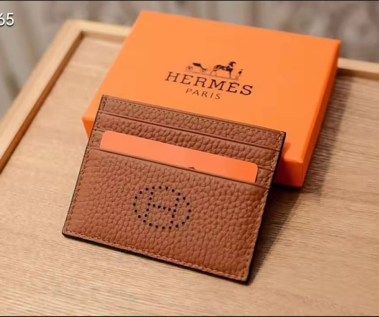 Hermes Card holder Brown