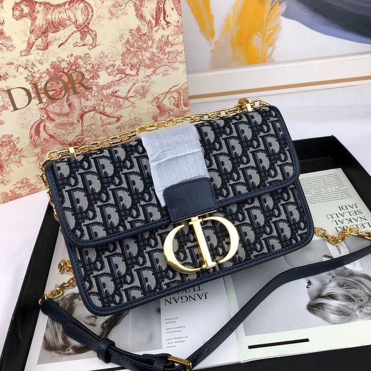 Christian Dior CD Montaigne Oblique Logo Chain Shoulder Bag