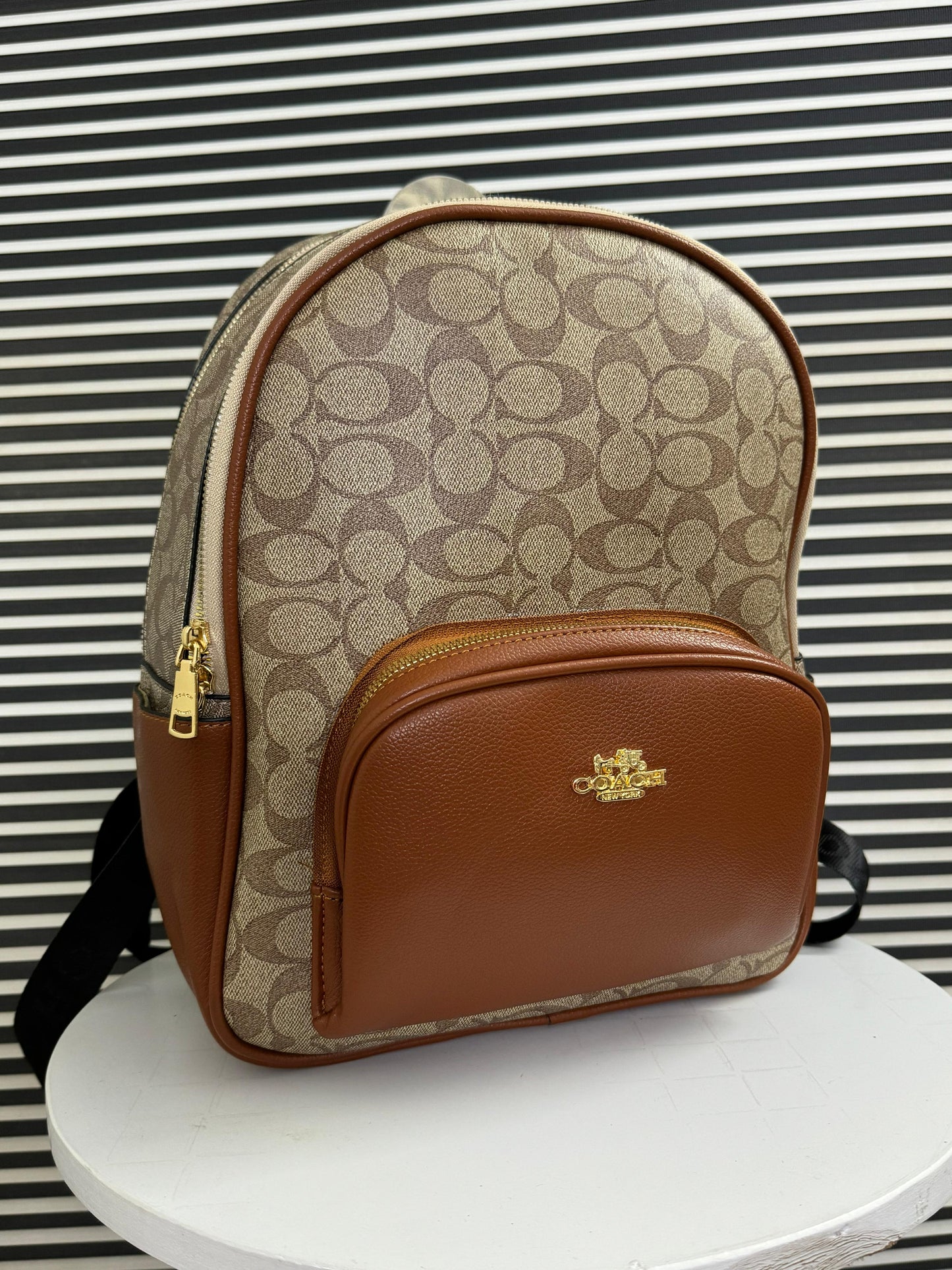 Coach Court Backpack in Signature Canvas Brown