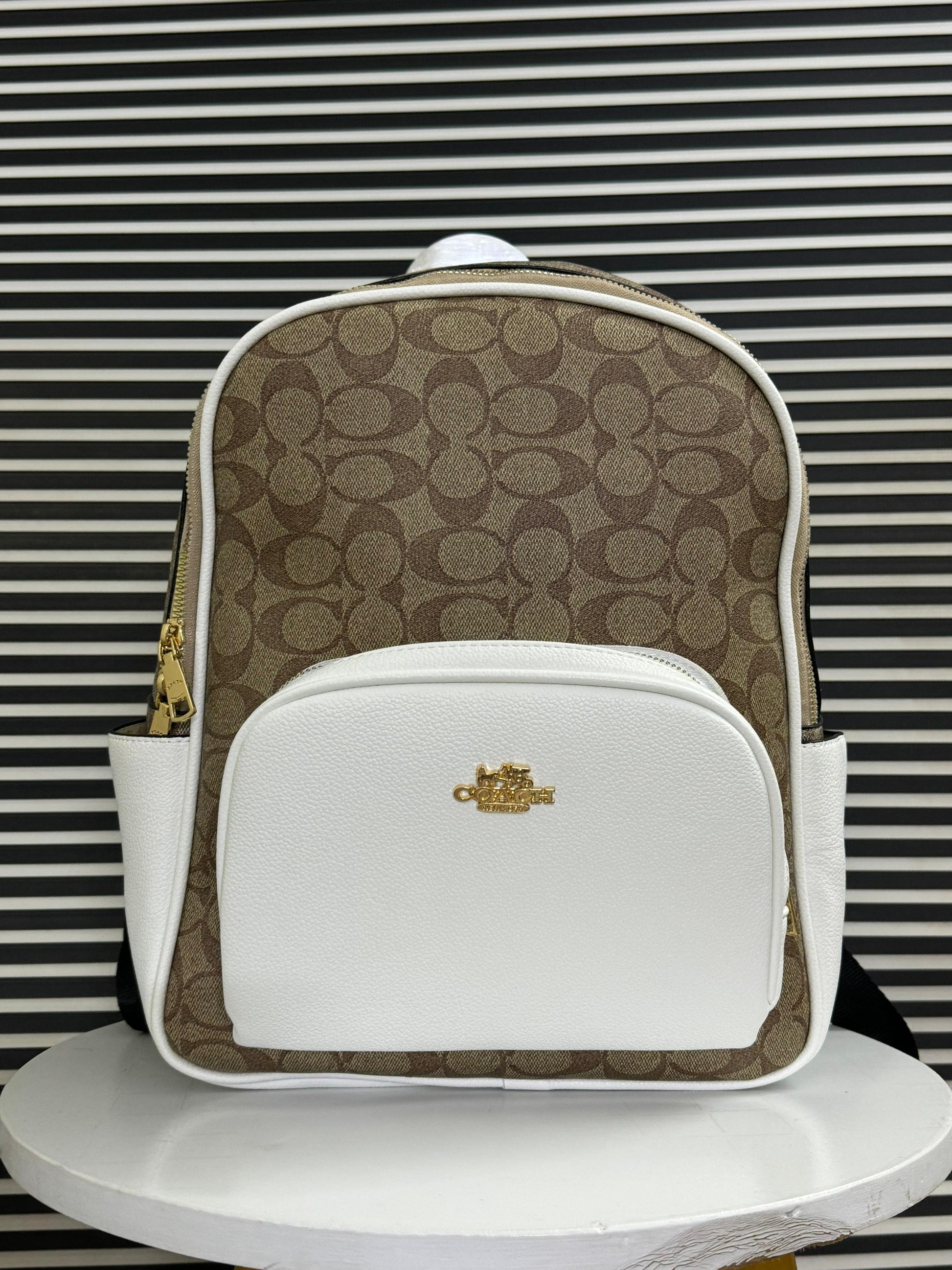Coach Court Backpack in Signature Canvas White
