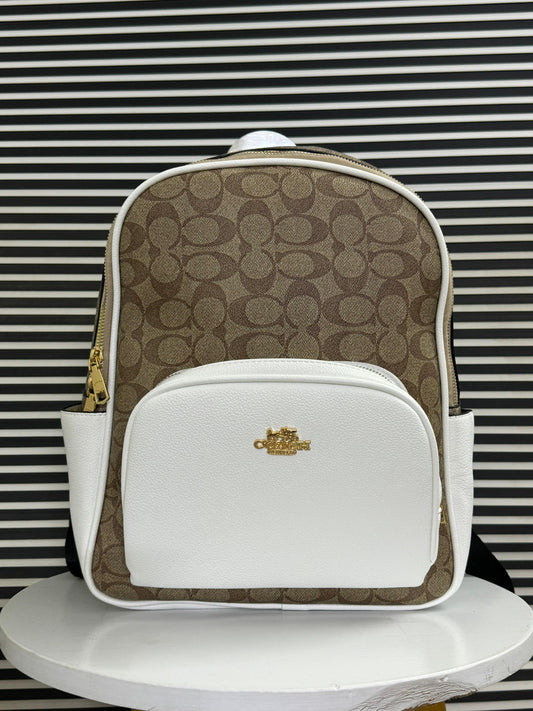 Coach Court Backpack in Signature Canvas White