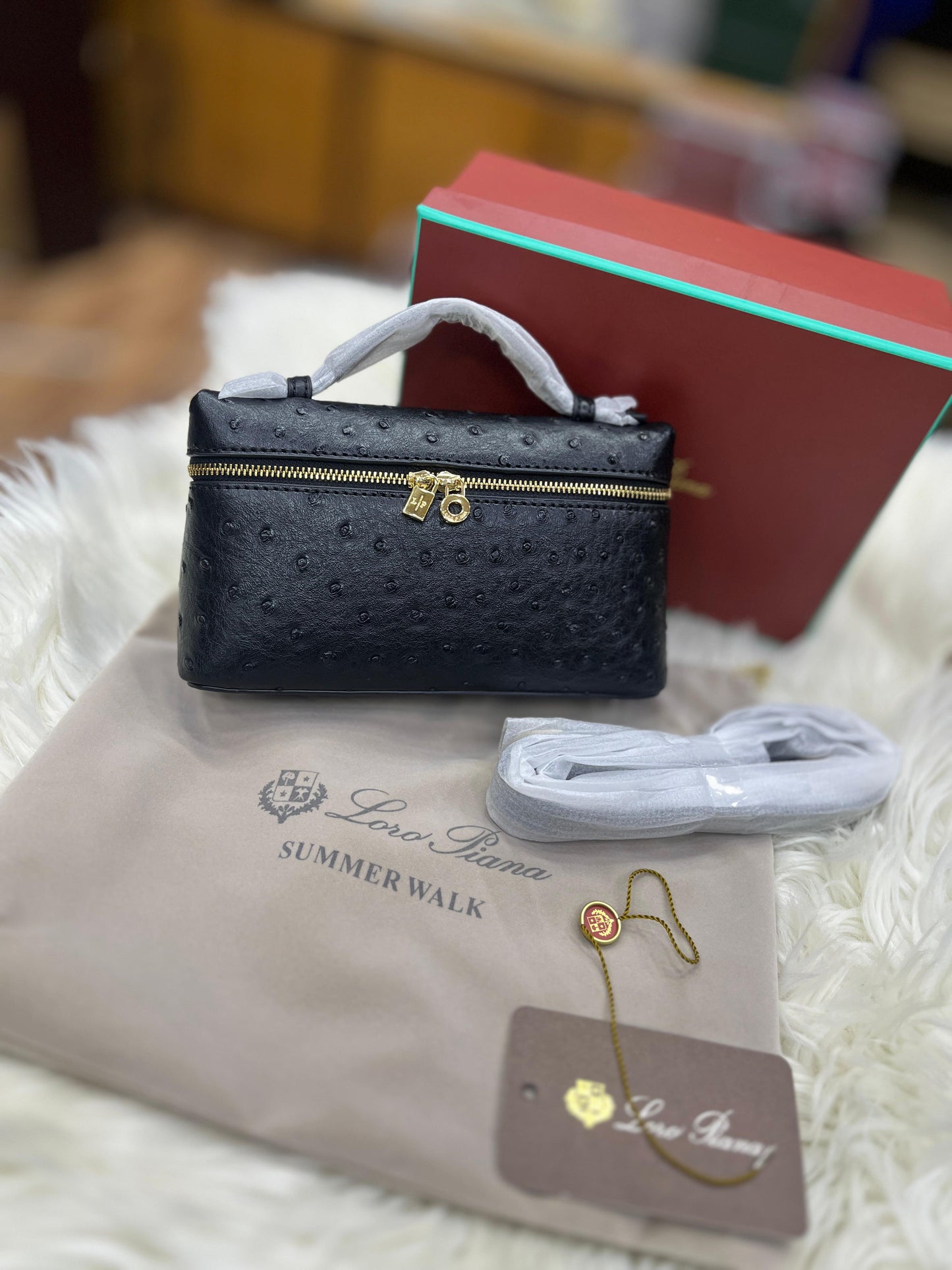 Loro Piana Extra Pocket Lunch Box Bag Black