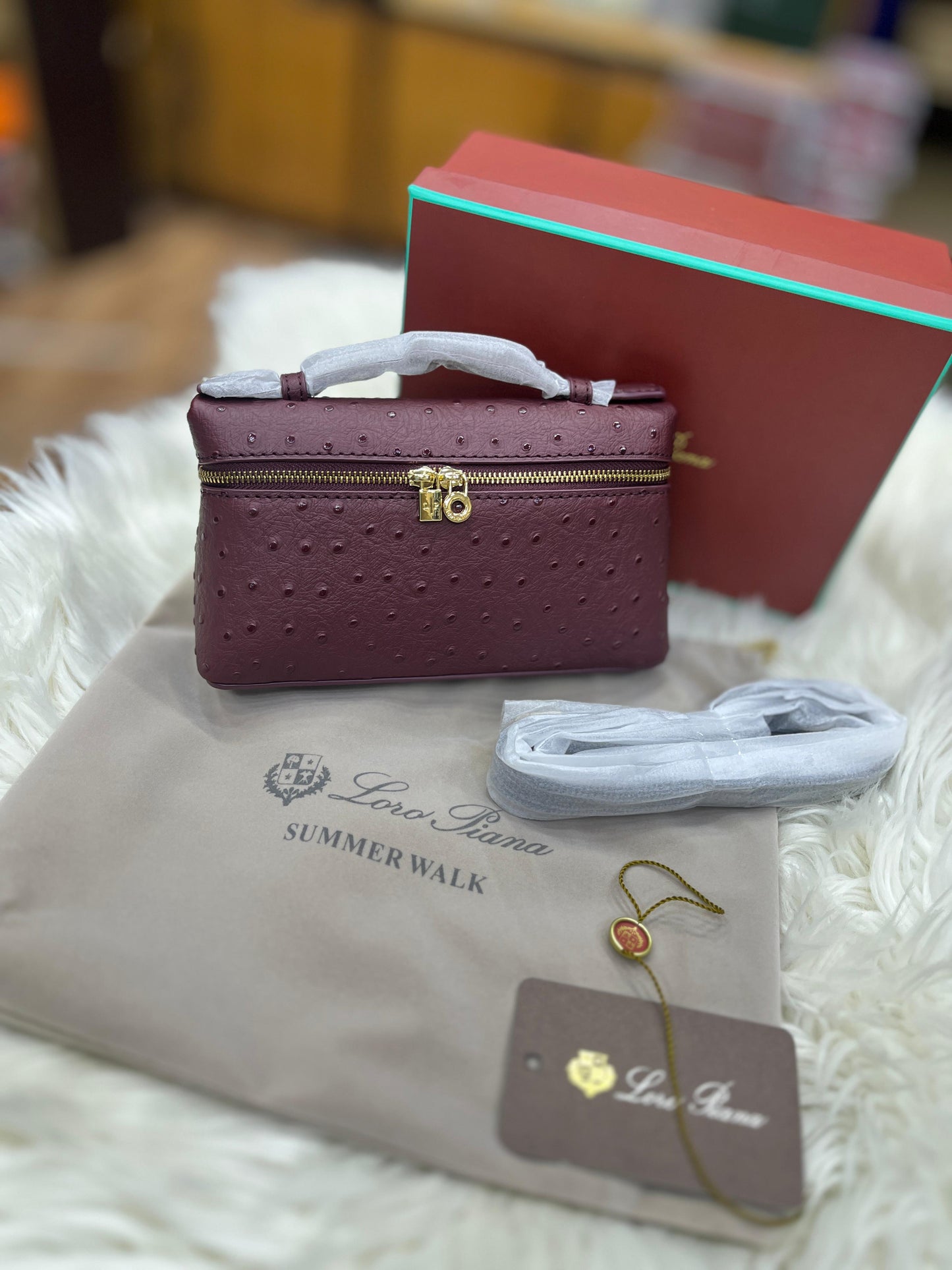 Loro Piana Extra Pocket Lunch Box Bag Purple