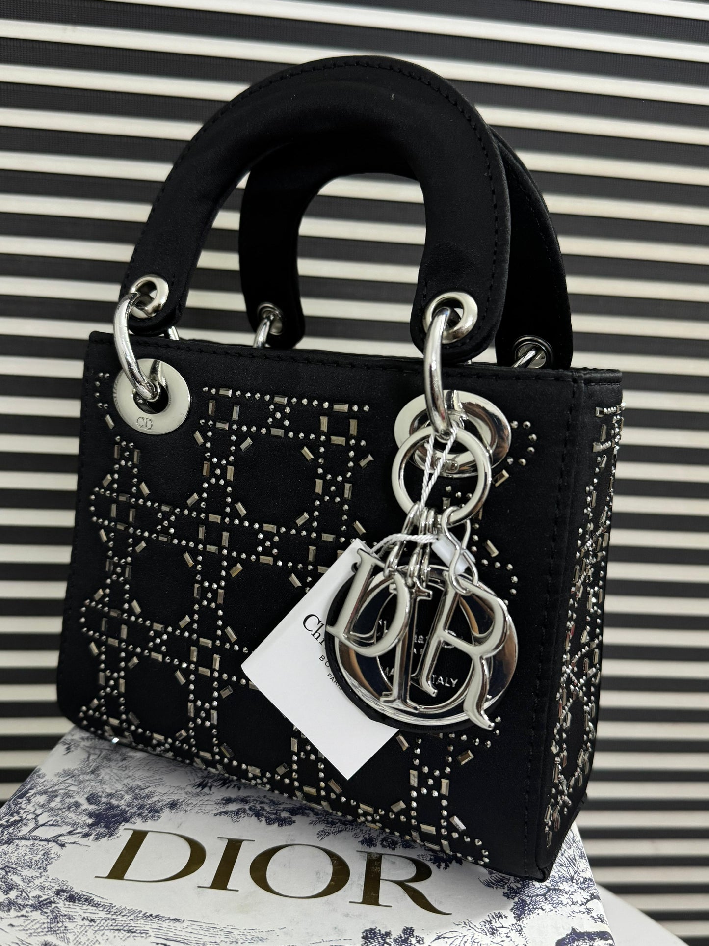 Christian Dior CD Mini Stone Lady Dior Bag Black