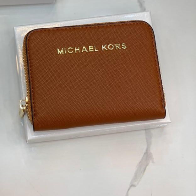 Famous Brand M-K Mic-hael Ko-rs Small Leather Wallet for Men and Women