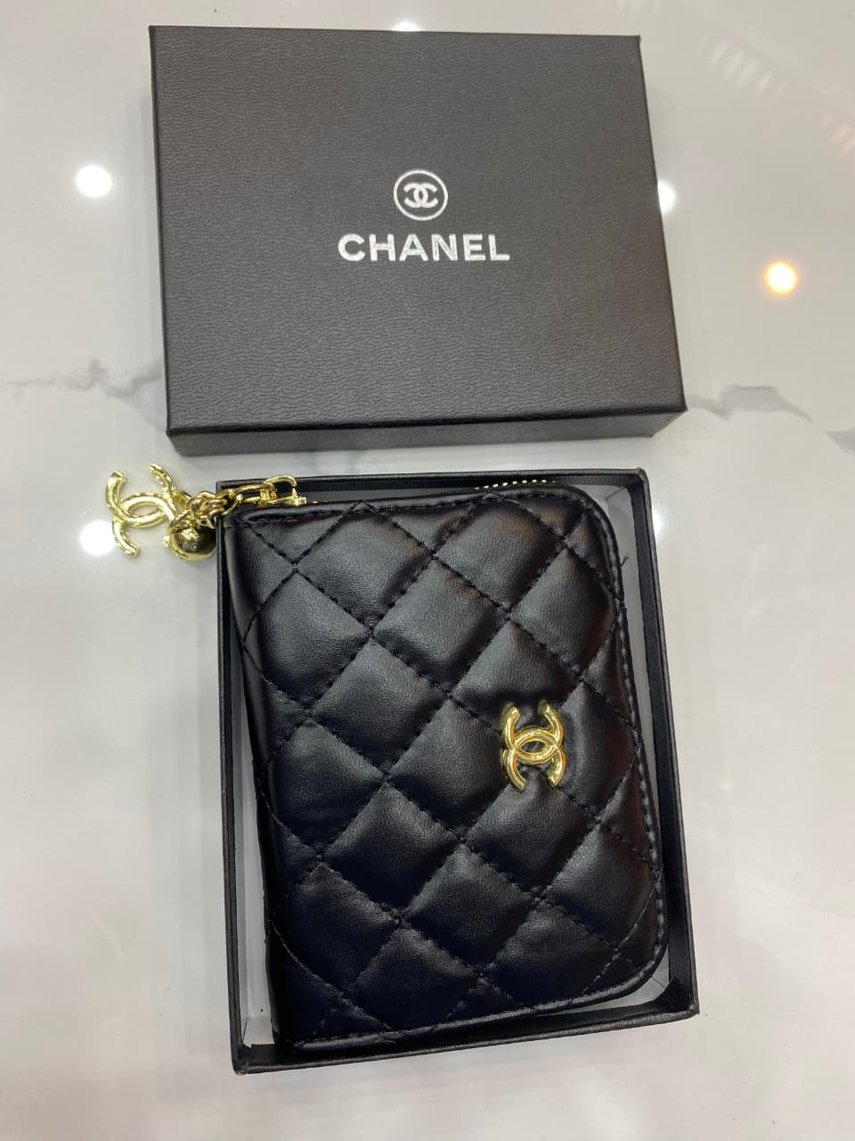 Famous Brand CC Cha nel Small Leather Wallet for Men and Women