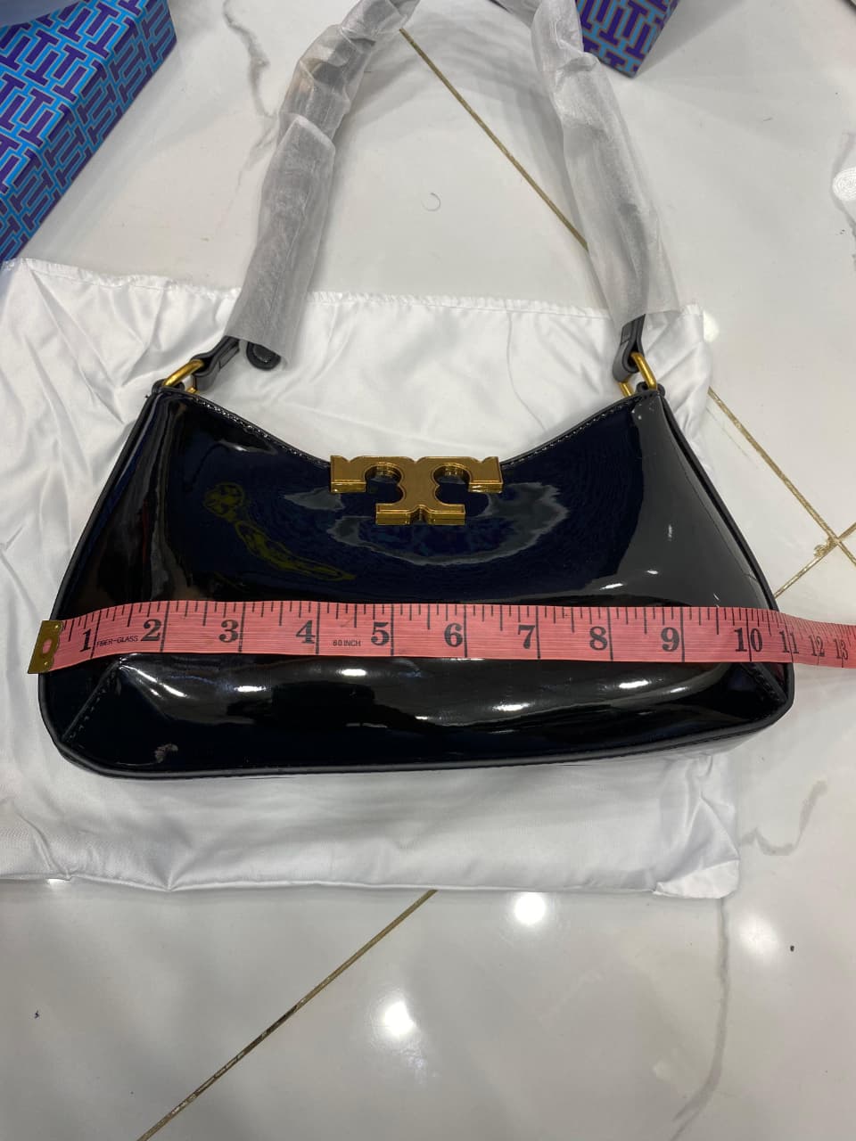 Trendy Brand T To-ry Bur-ch Eleanor Slim Glossy Finish Shoulder Bag for Women