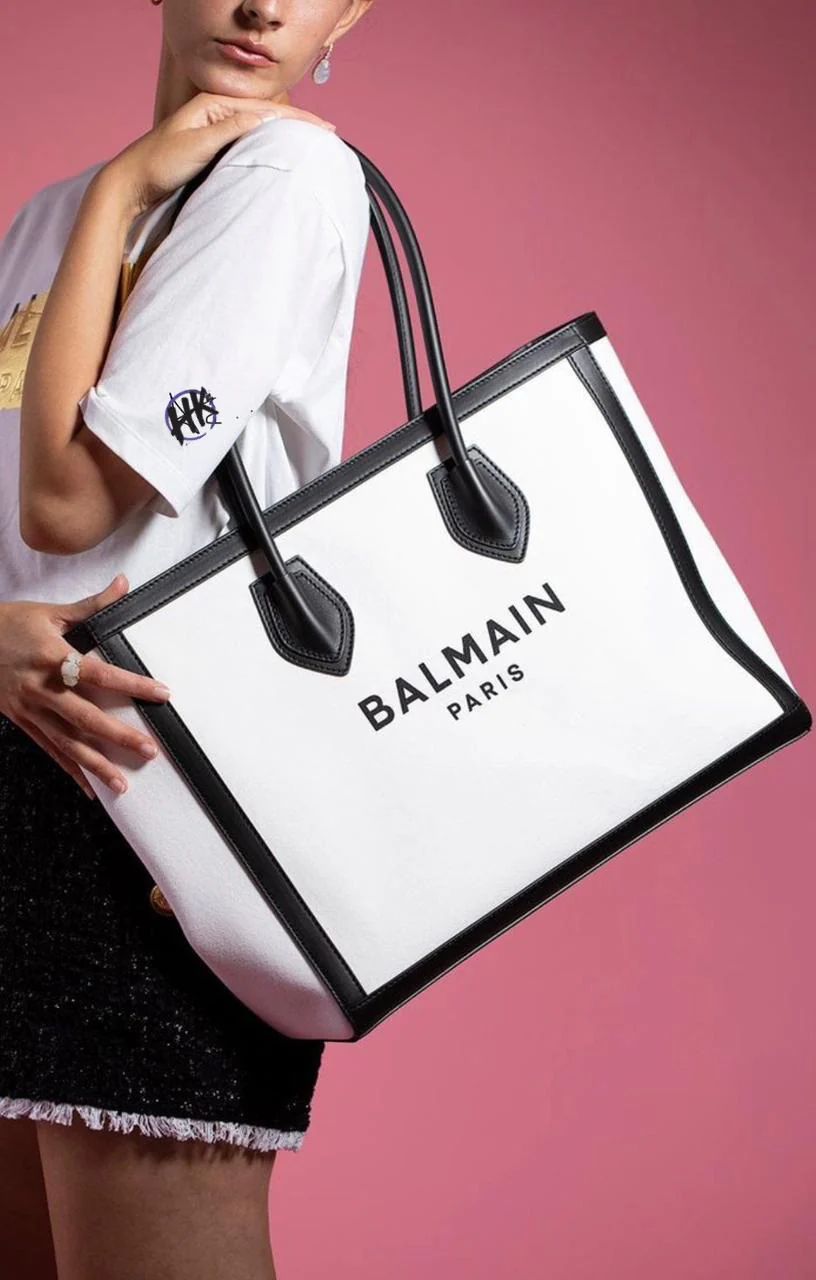 Fashion Brand Bal-main Army 42 Canvas Tote Bag for Women