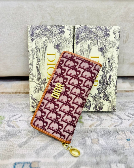 Fashion Brand CD Chris-tian Di0or Embroidery Wallet for Women