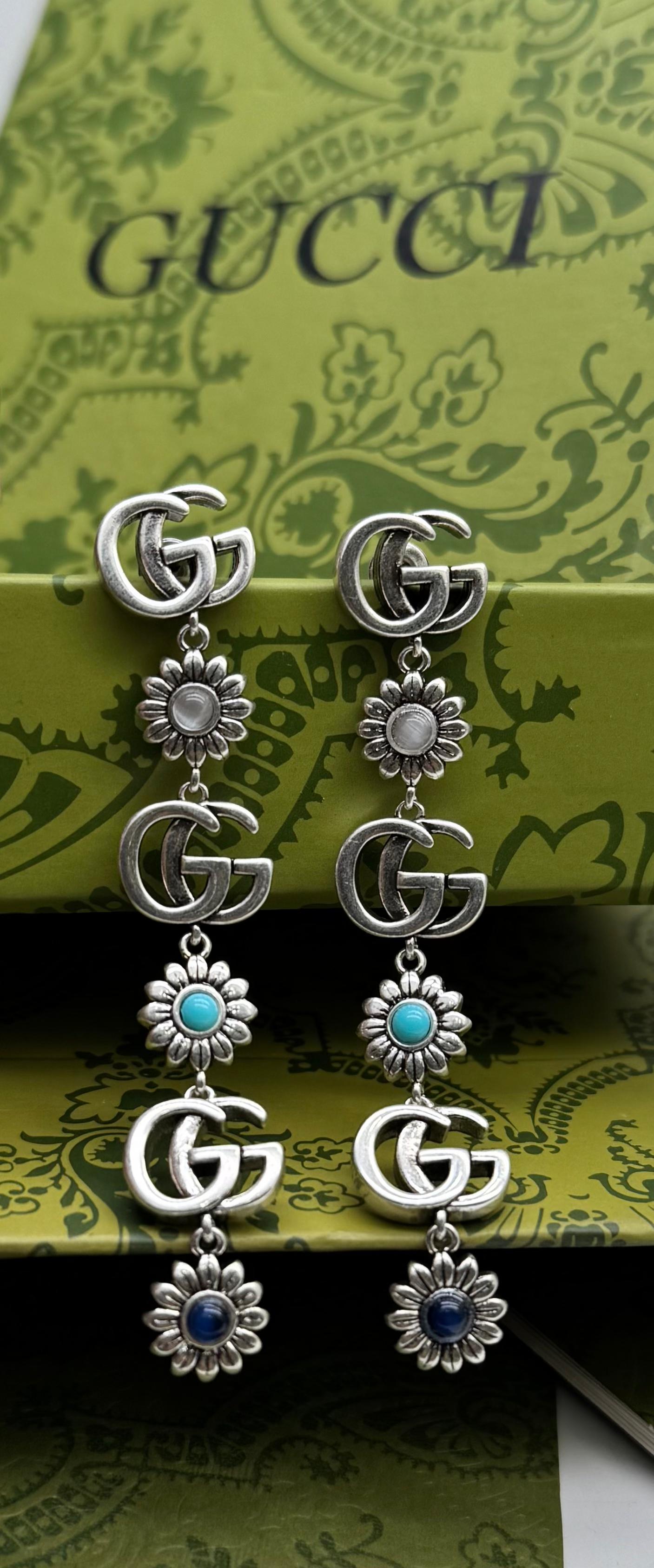 Designer GG Gu-cci Flower Earrings for Women