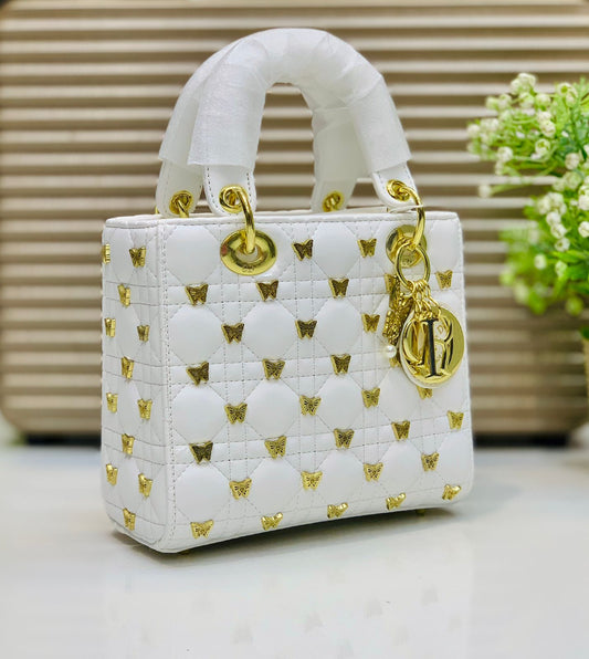 Designer Brand CD Chris-tian Di-or Lady Bag  Butterfly Studded Handbag for Women