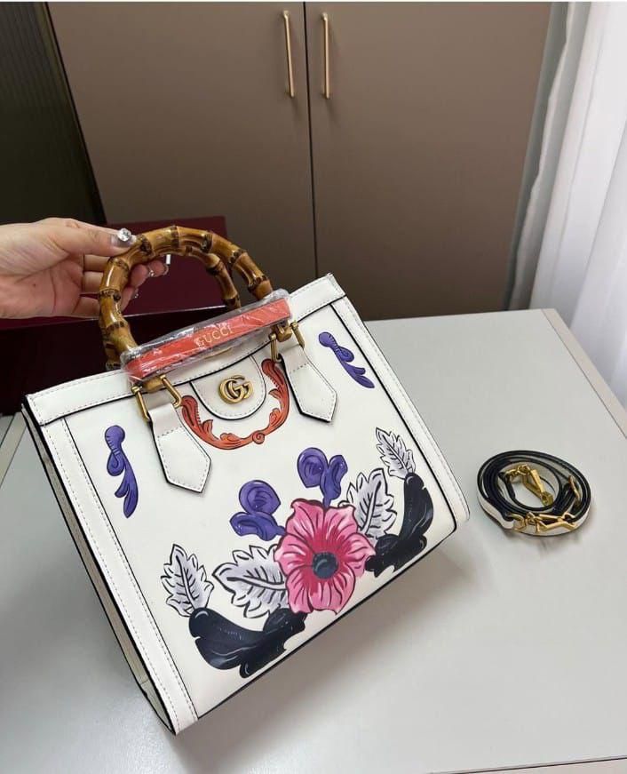 Famous GG Guc-ci Diana Bamboo Handle Shoulder Bag for Women