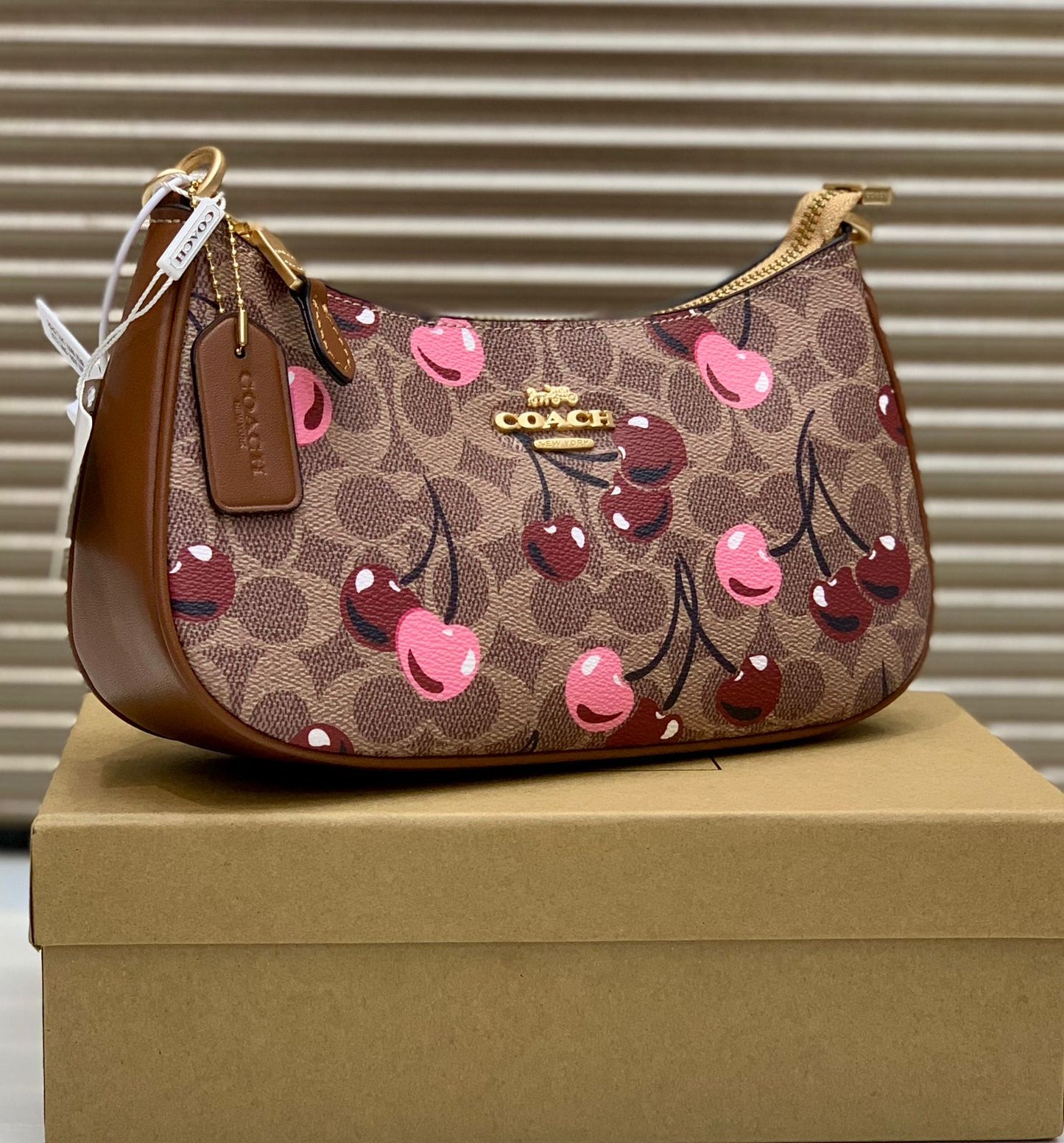 Premium Quality Co-ach Teri Bag with Cherry Print for Women