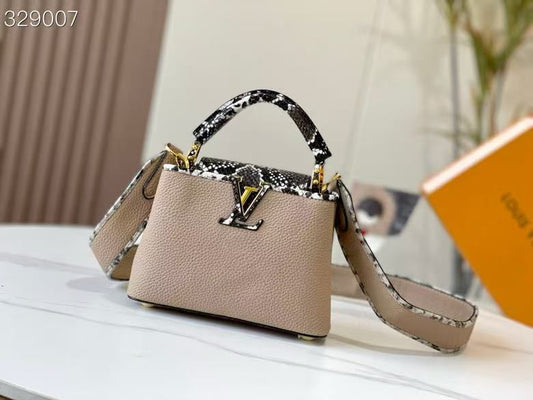 Famous LV Capucine Snake Pattern Handle Handbag for Women Pre-Order