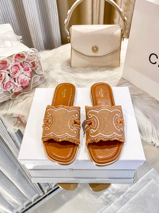 Designer Brand Cel-ine Imported Slide Slippers for Women