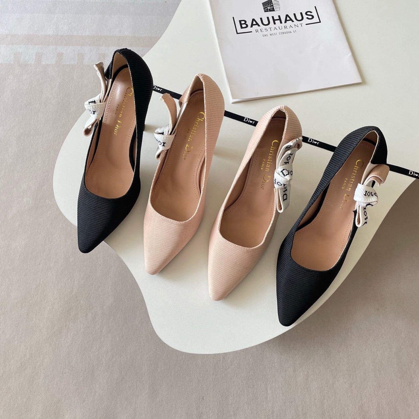 Di0r Stripped Letter Heels for Women Pre Order