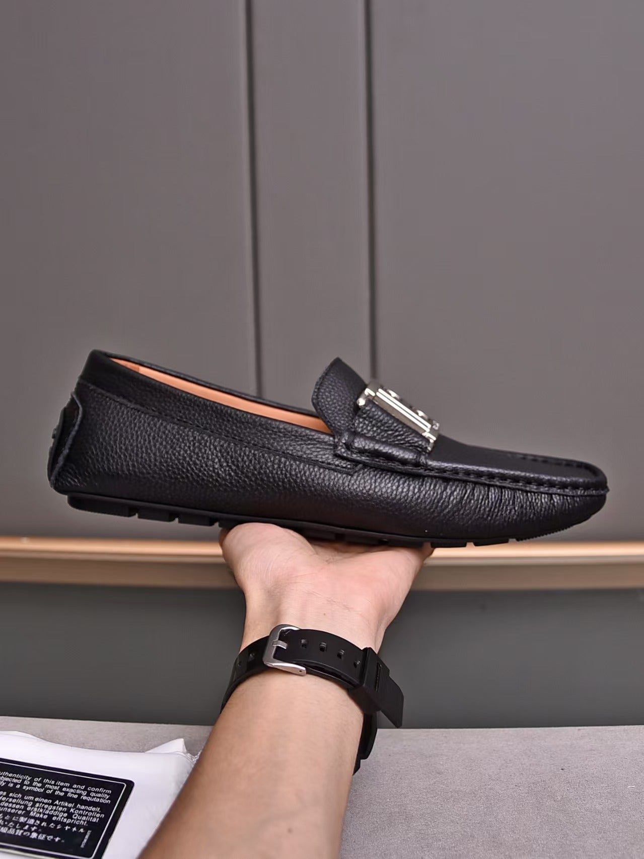 Balmain Loafer Silver Logo Shoes for Men Pre Order