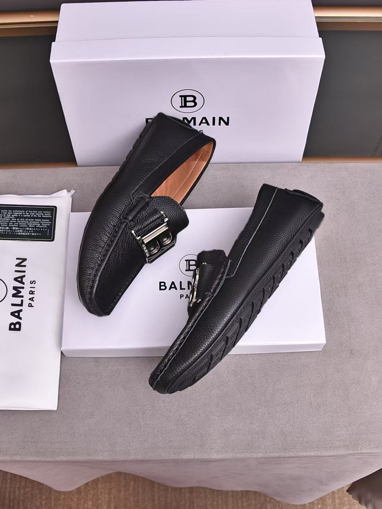Balmain Loafer Silver Logo Shoes for Men Pre Order
