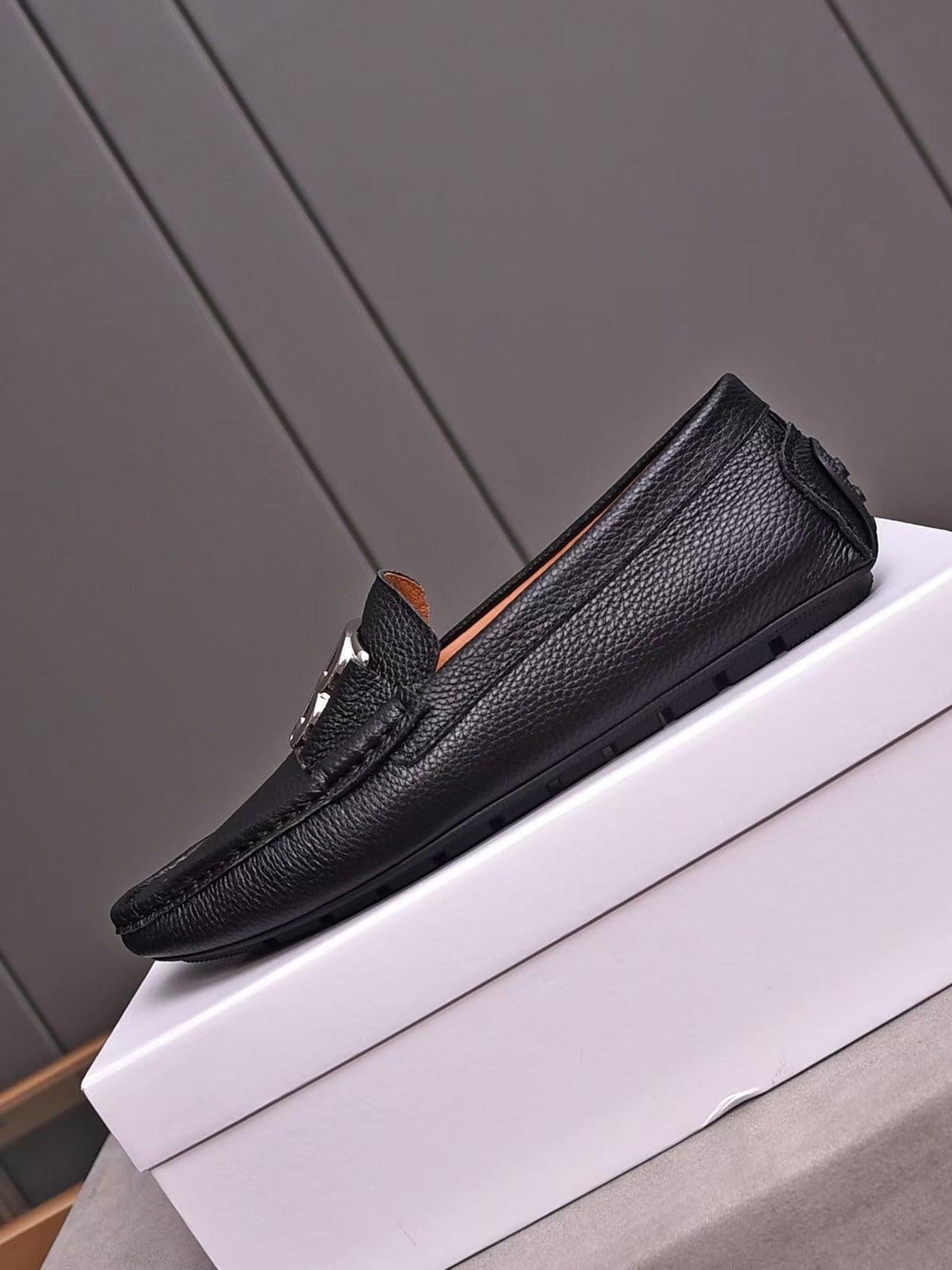 Balmain Loafer Silver Logo Shoes for Men Pre Order