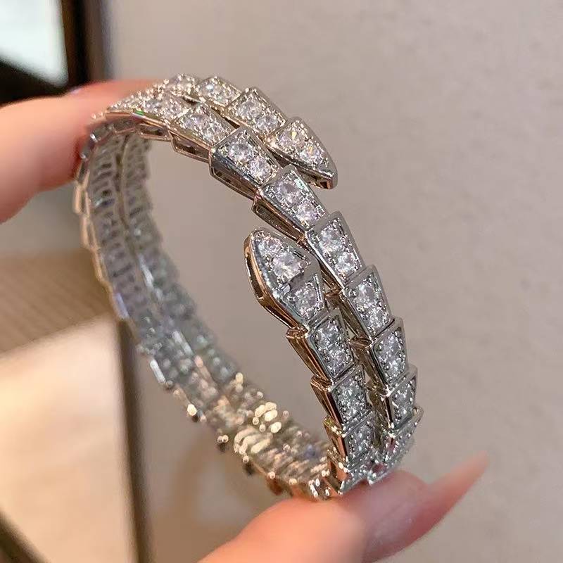 Bvlgari Snake Triple Fold Bracelet Bangle for Women