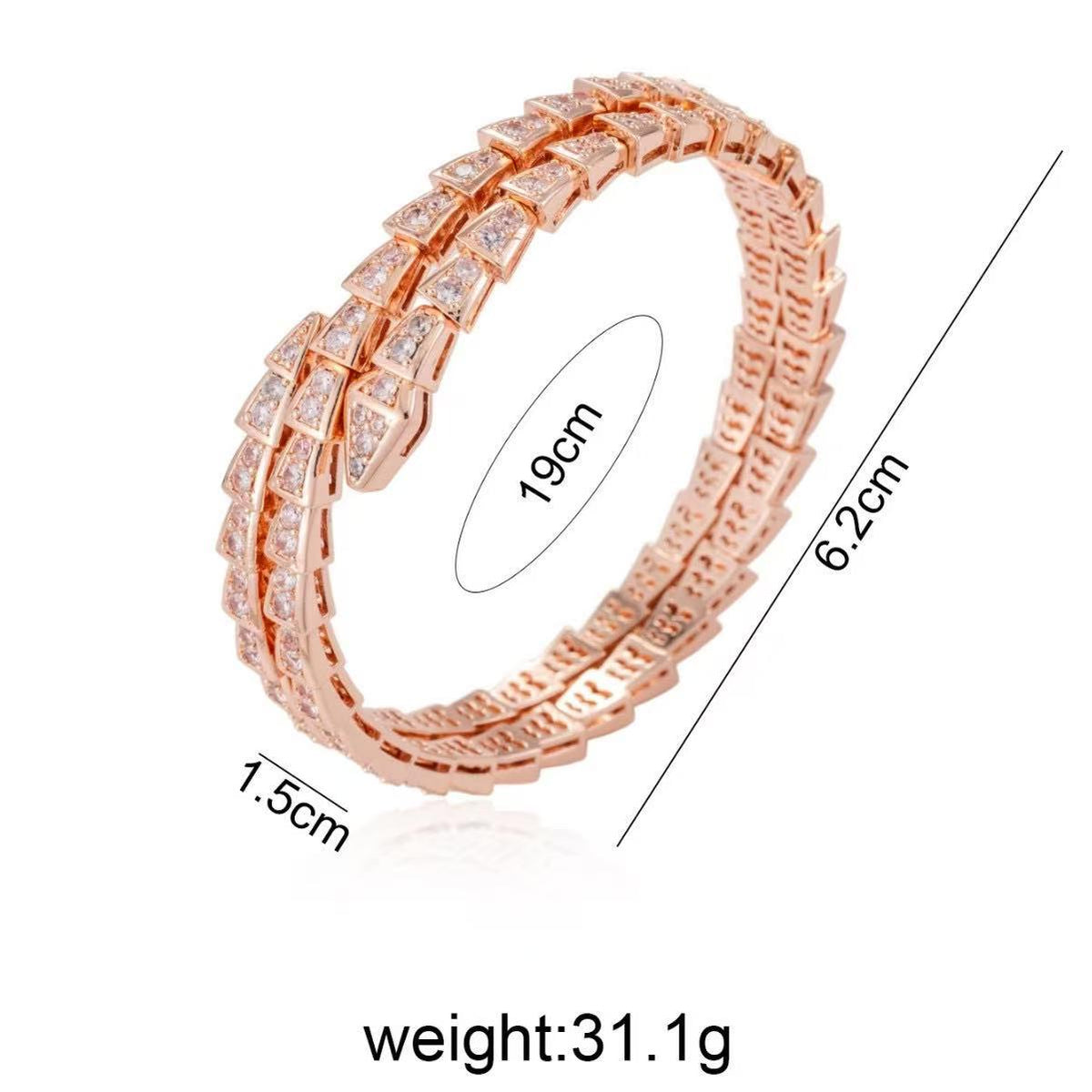 Bvlgari Snake Triple Fold Bracelet Bangle for Women