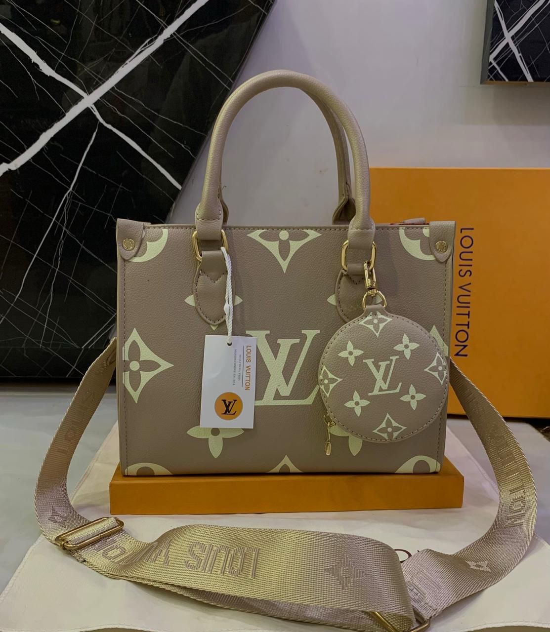 Louis Vuitton (LV) PM size with crossbody belt (strap) – Same as Original Beige