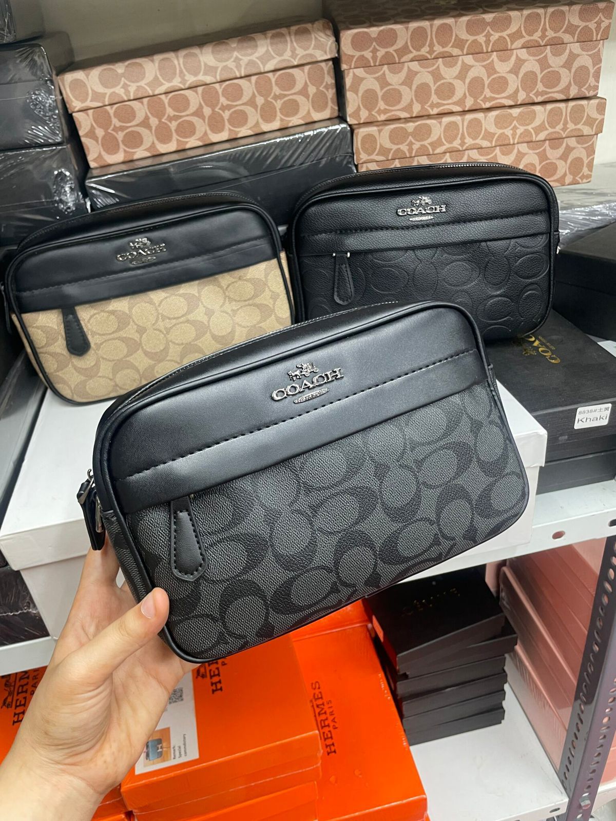 Coach Graham Crossbody Bag in Signature Canvas Gray