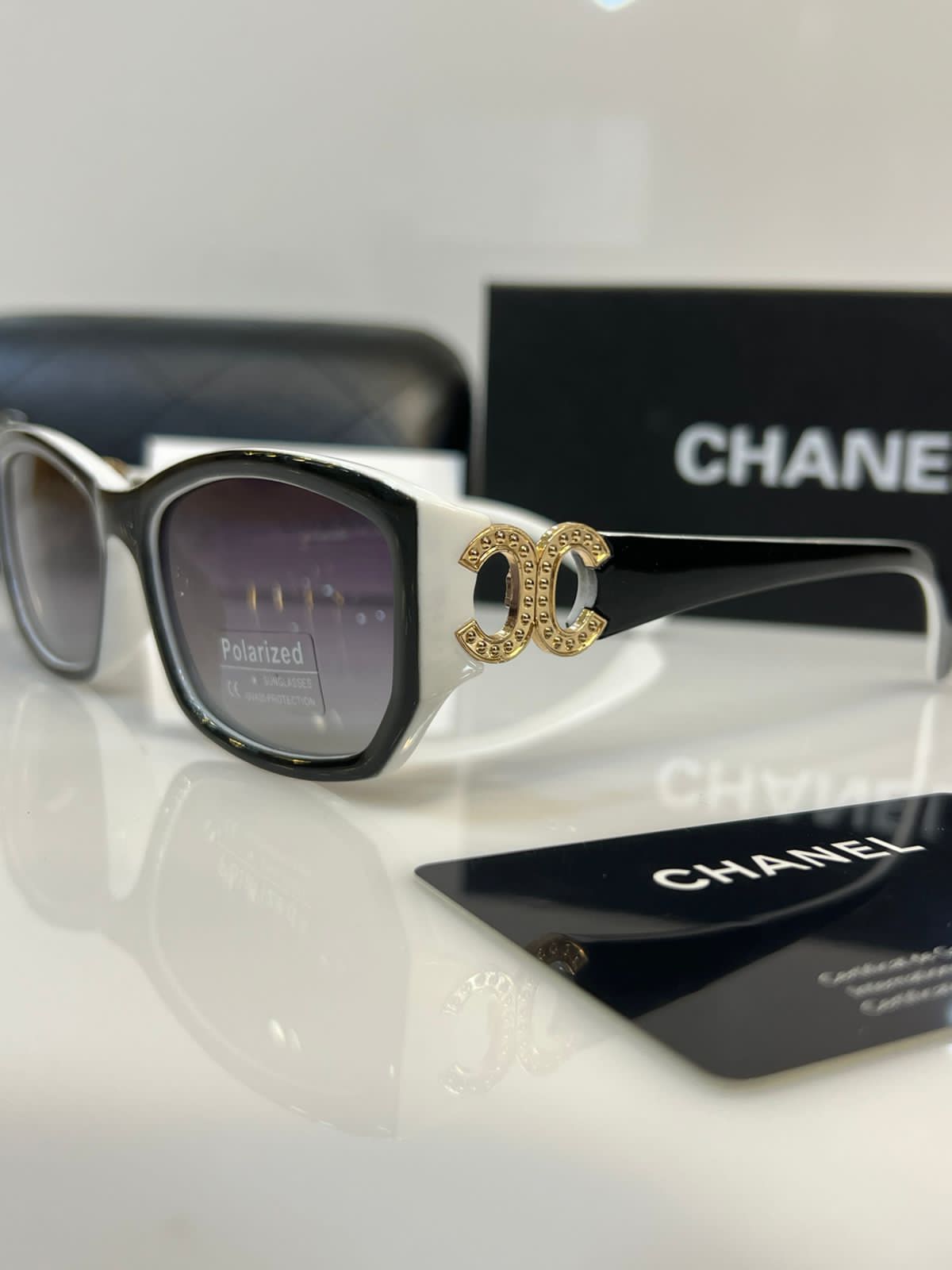 Chanel Sunglasses for Women Black with White