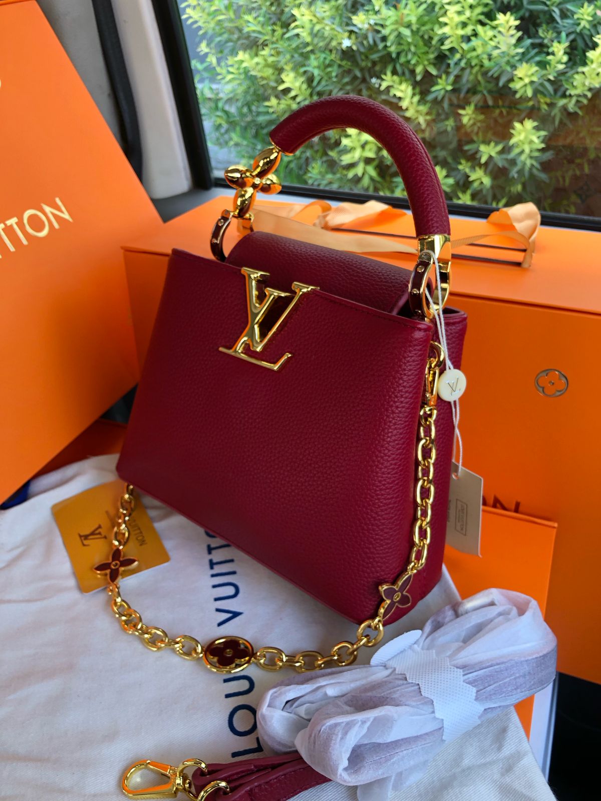Louis Vuitton LV Mini Capucines Maroon