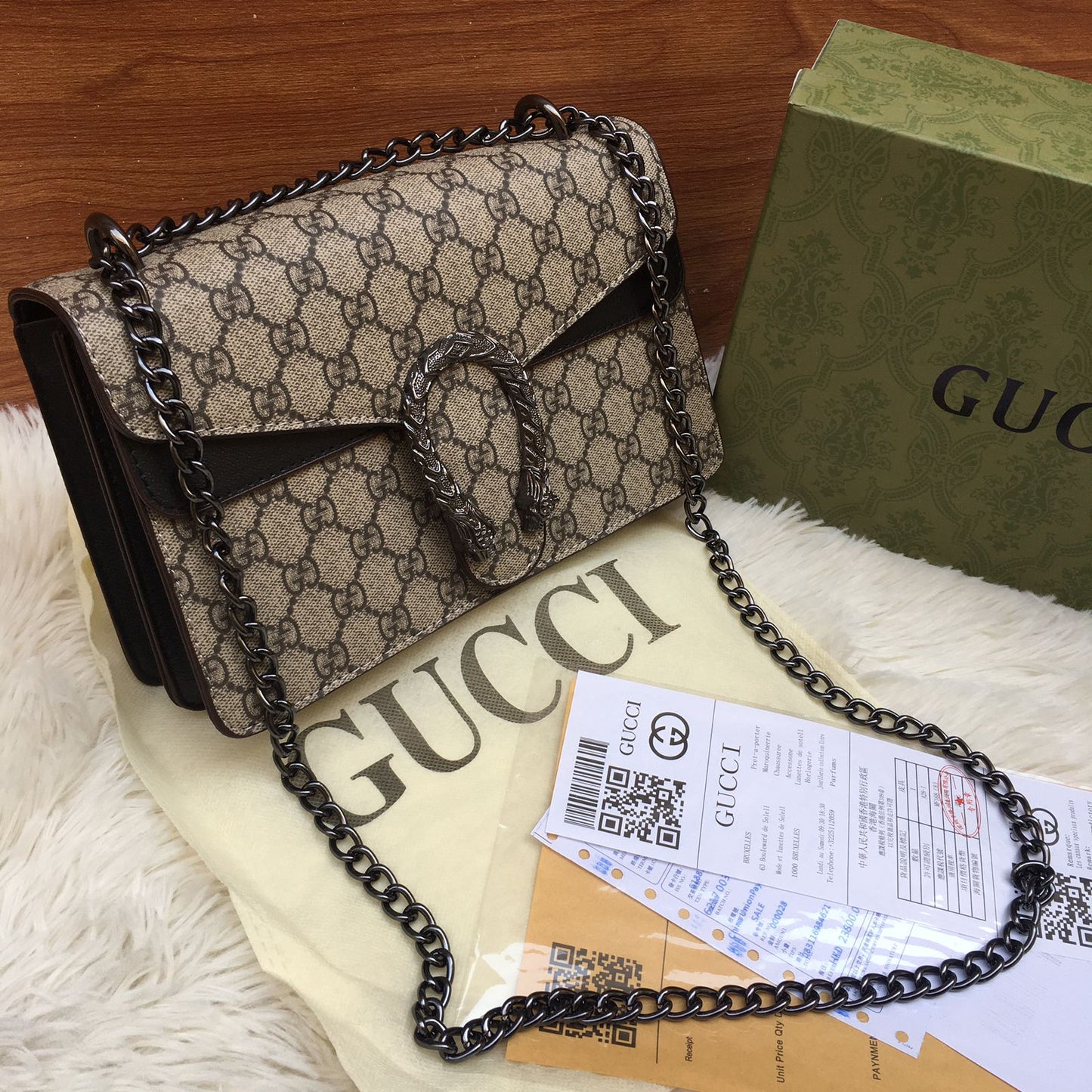 Luxury Brand G-G Gu-cci Dionysus Shoulder Bag for Women