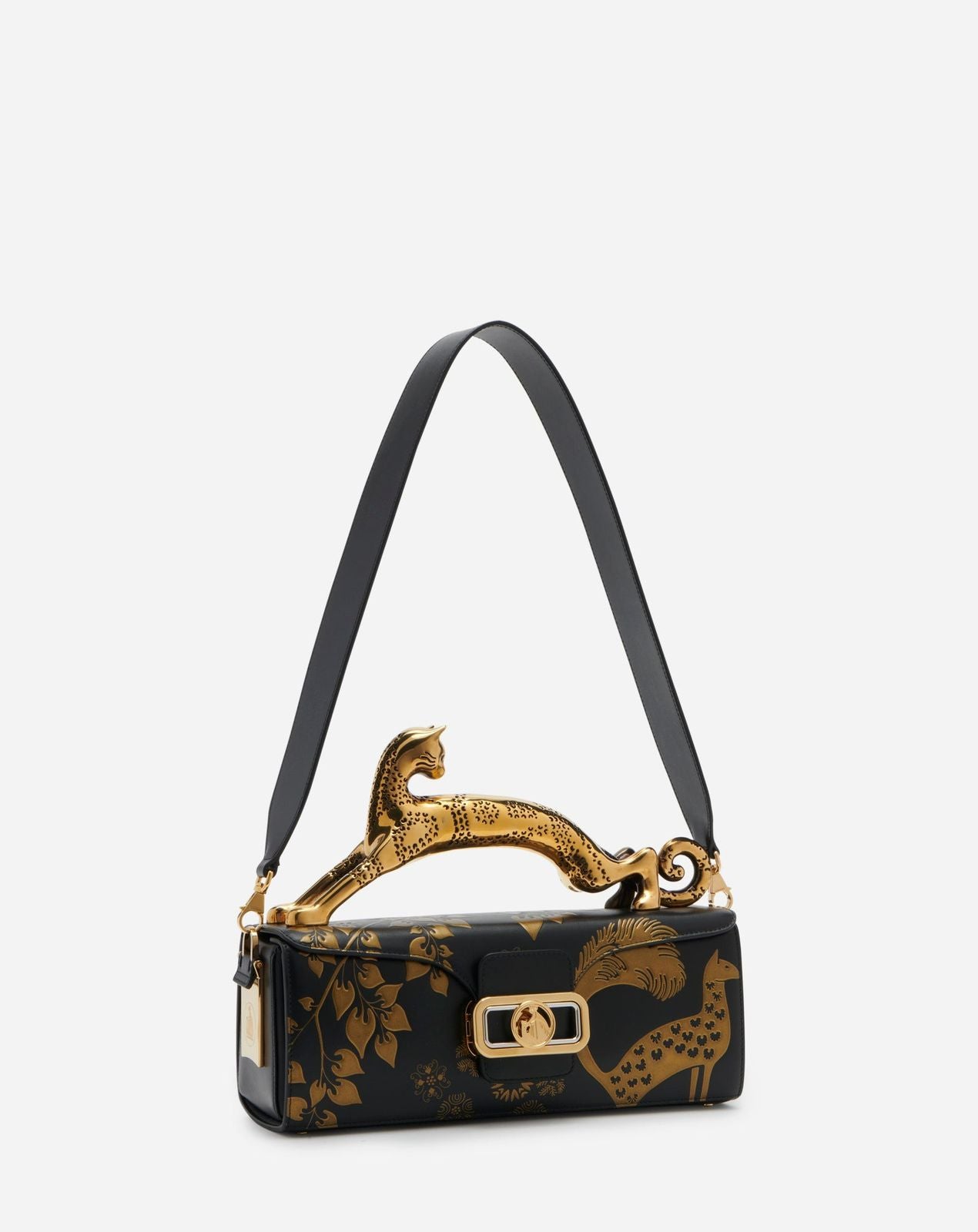 Lanvin Pencil Cat Leather Shoulder Bag for Women