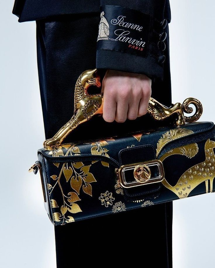 Lanvin Pencil Cat Leather Shoulder Bag for Women