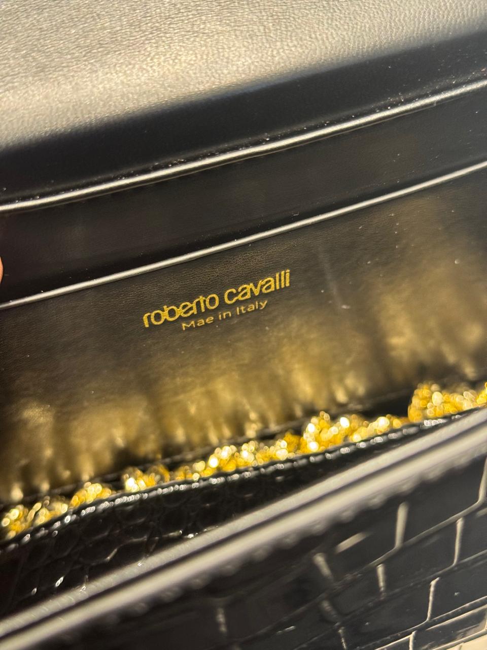 Roberto Cava-lli Tiger Embellished Hand Bag for Women