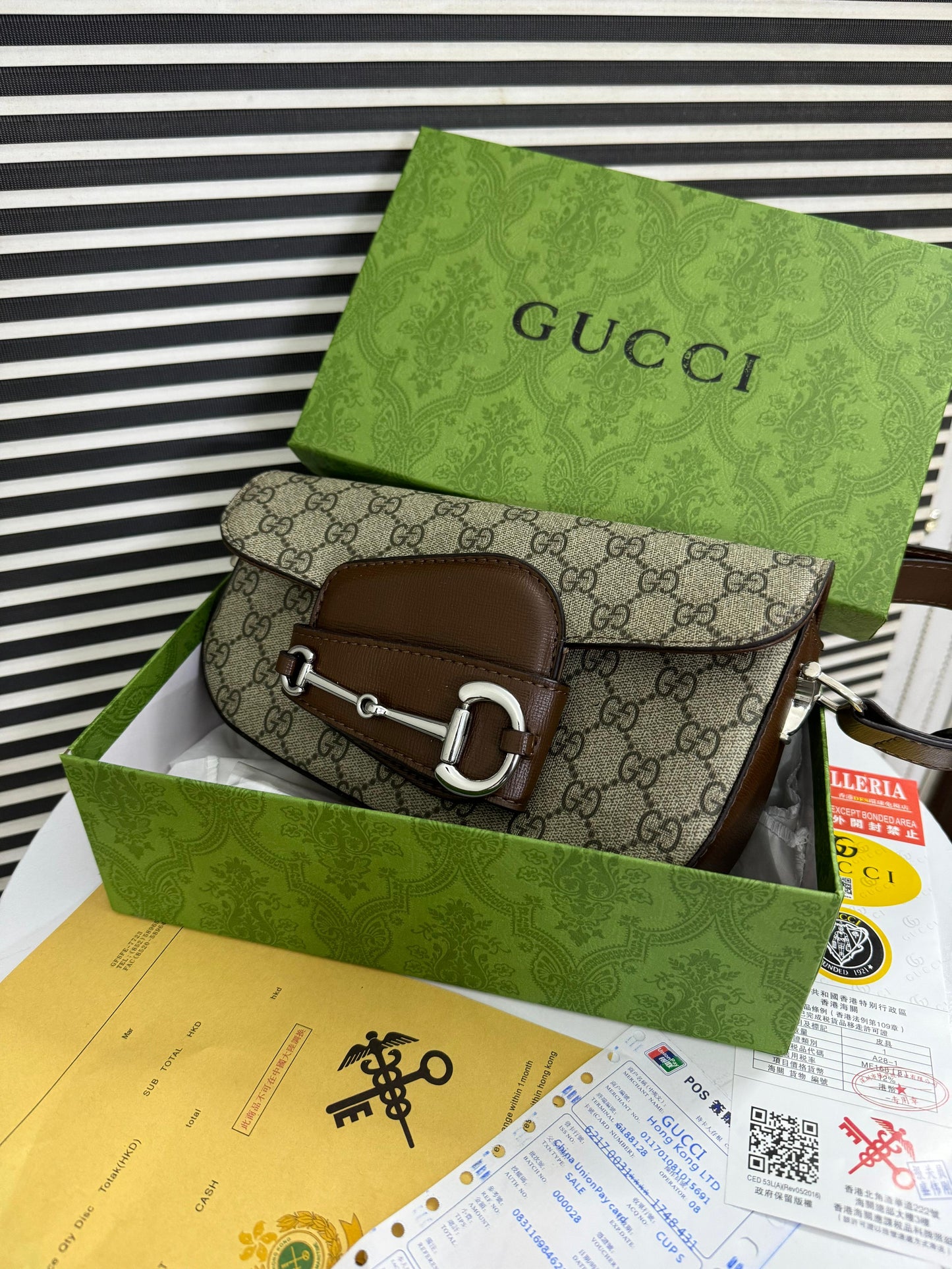 Famous Brand GG Guc-ci Horsebit 1955 Monogrammed Small Shoulder Bag for Women