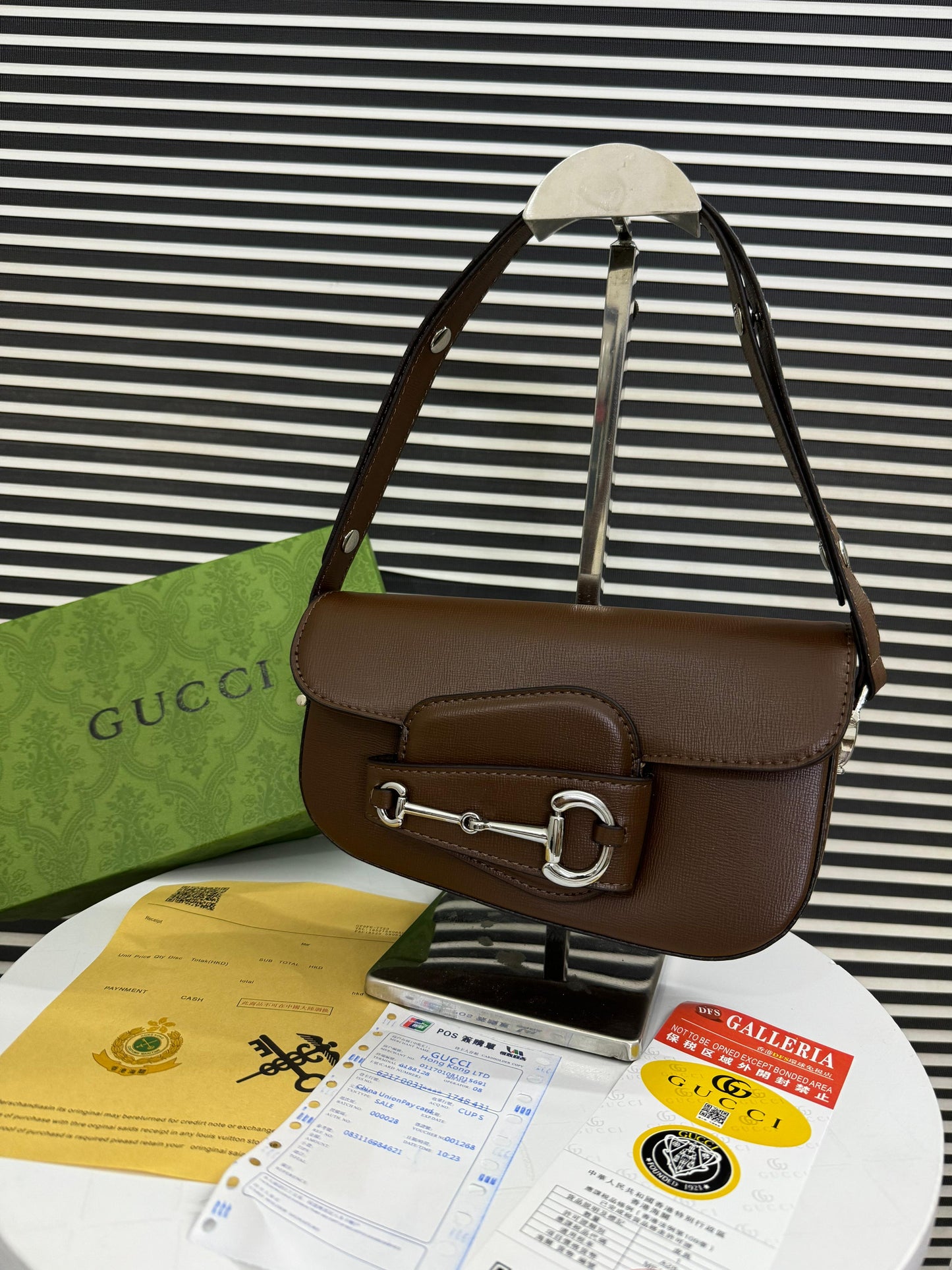 Famous Brand GG Guc-ci Horsebit 1955 Monogrammed Small Shoulder Bag for Women