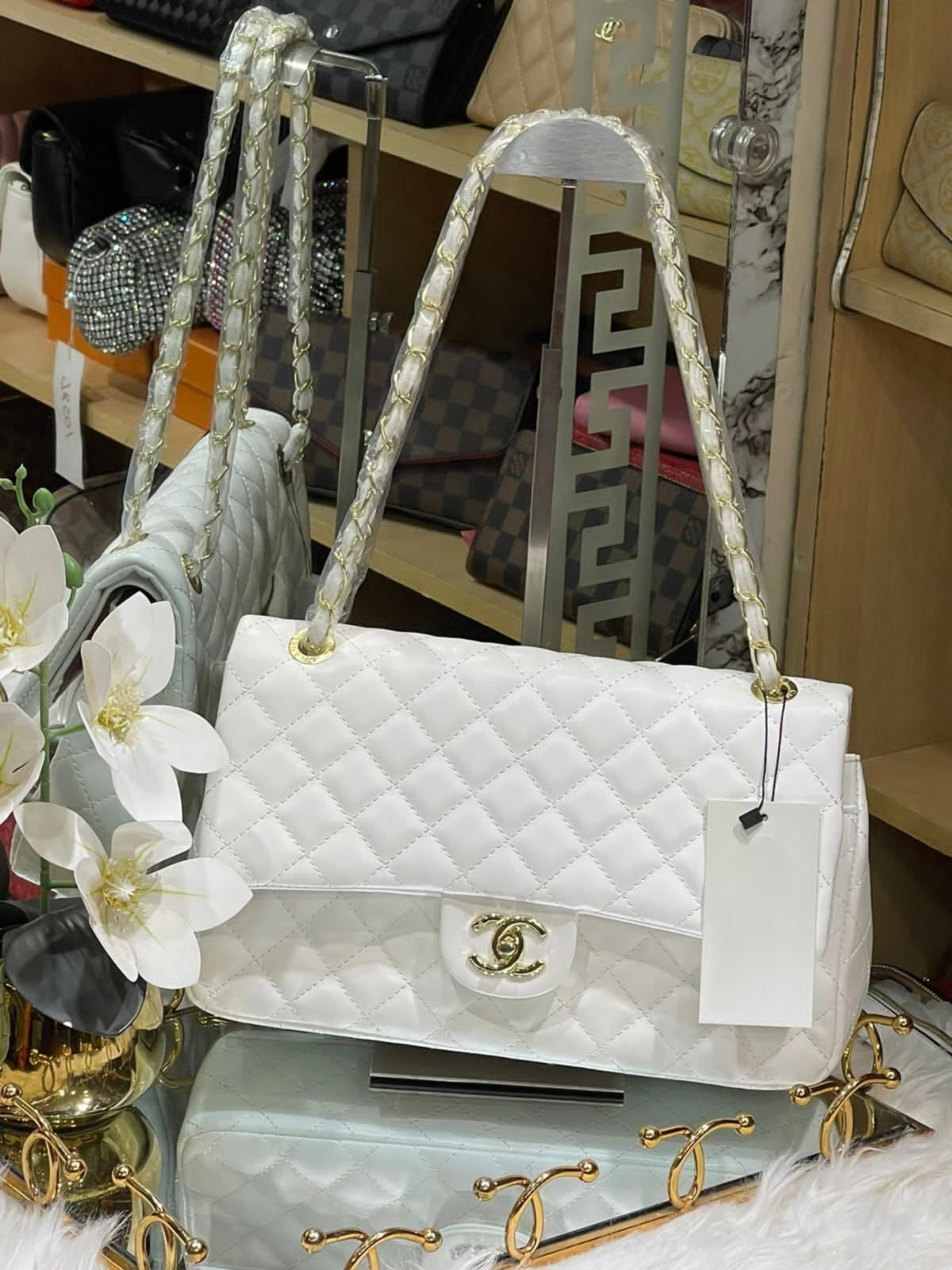 Famous CC Cha-nel Classic Medium Size Shoulder bag for Women