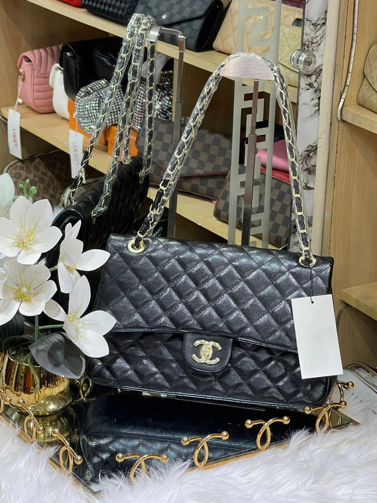 Famous CC Cha-nel Classic Medium Size Shoulder bag for Women