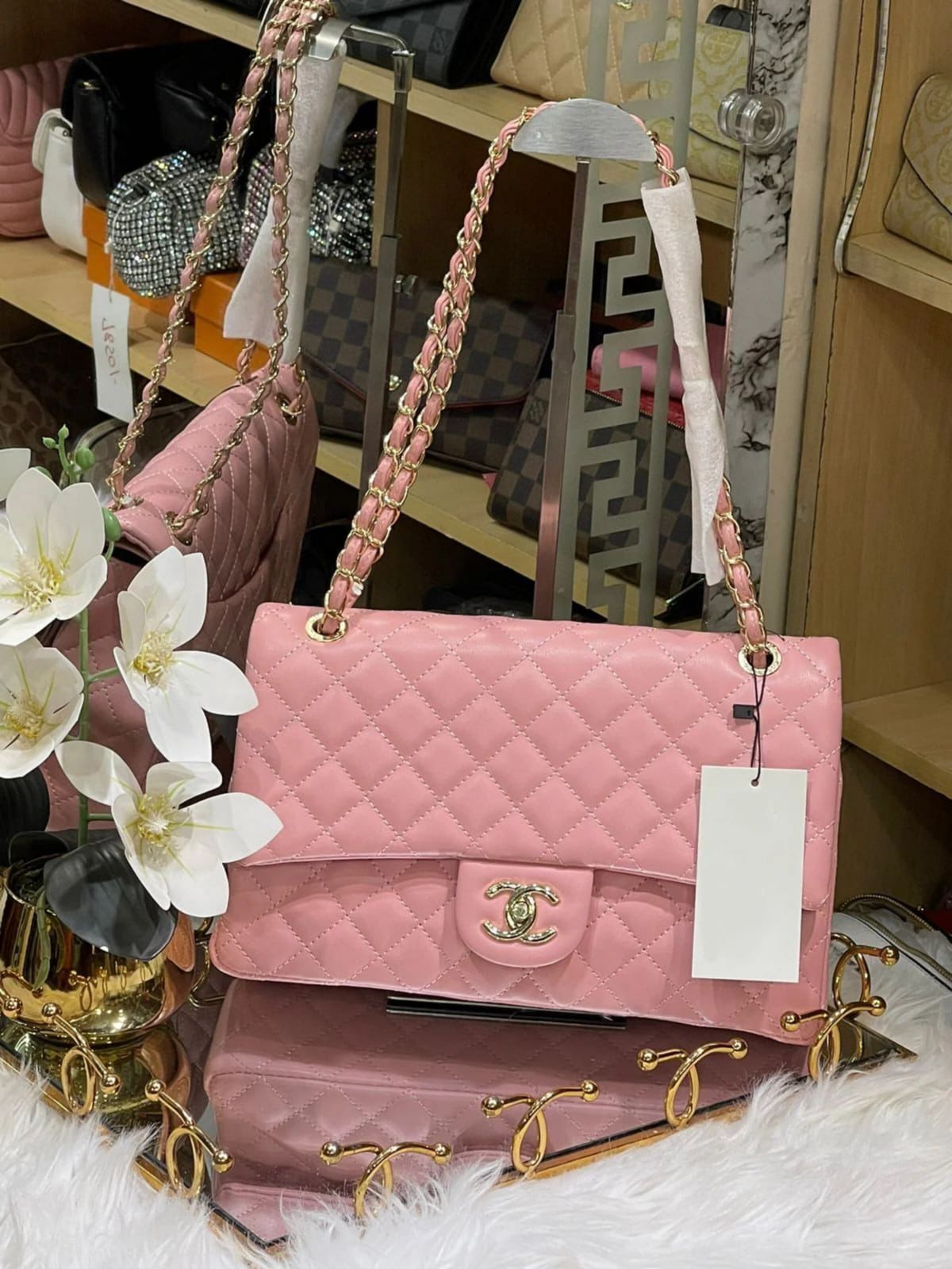 Famous CC Cha-nel Classic Medium Size Shoulder bag for Women