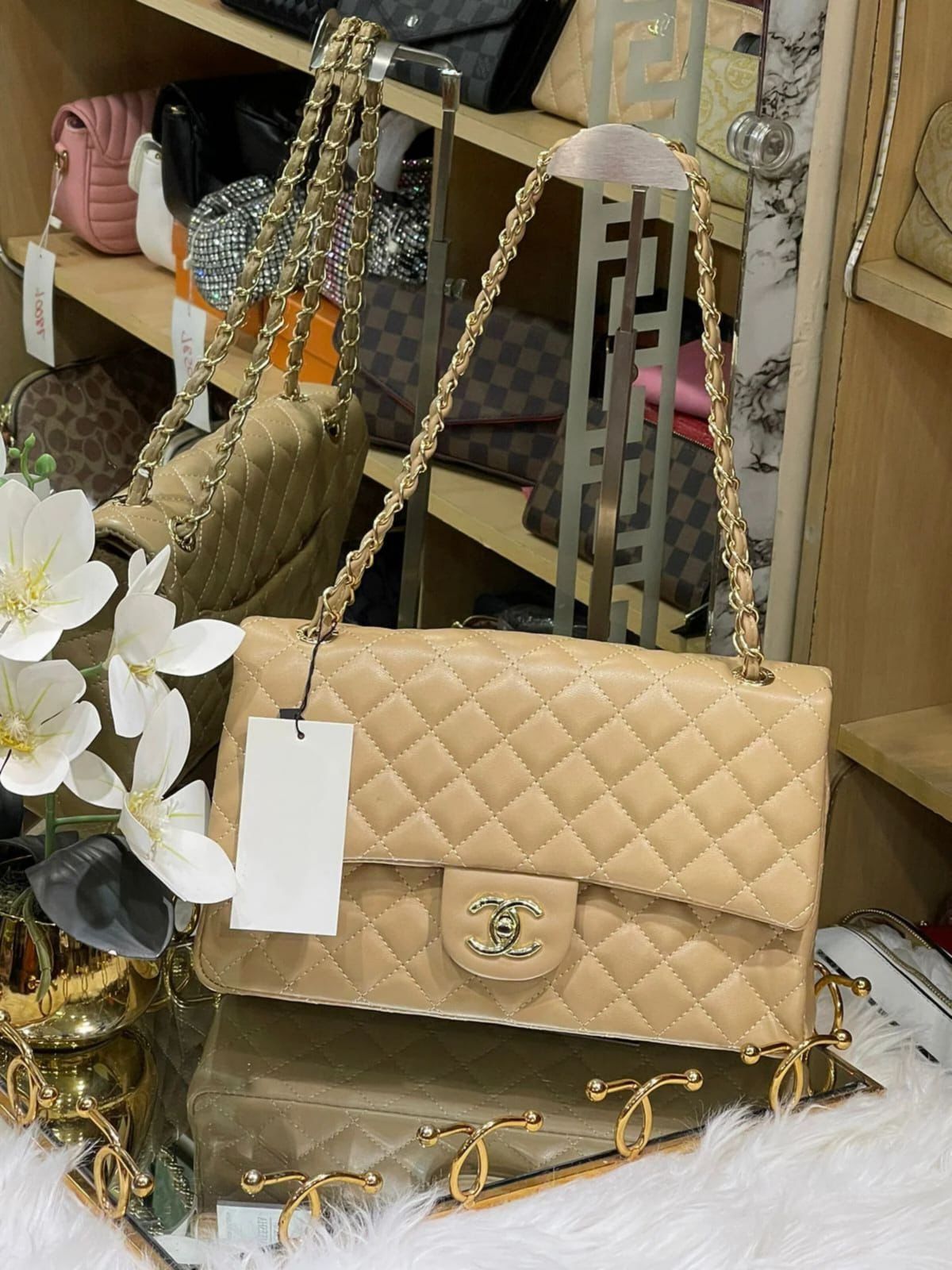 Famous CC Cha-nel Classic Medium Size Shoulder bag for Women