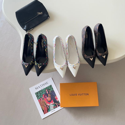 1:1 Premium Quality L-v Lou-is Vui-tton Brand Heels for Women Pre-Order