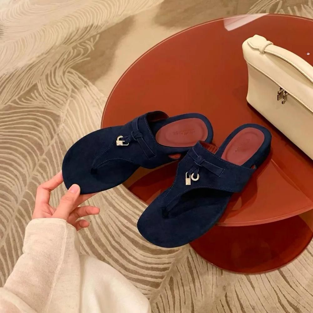 1:1 Quality Lora Piano Summer Charm Walk Suede Sandals for Women