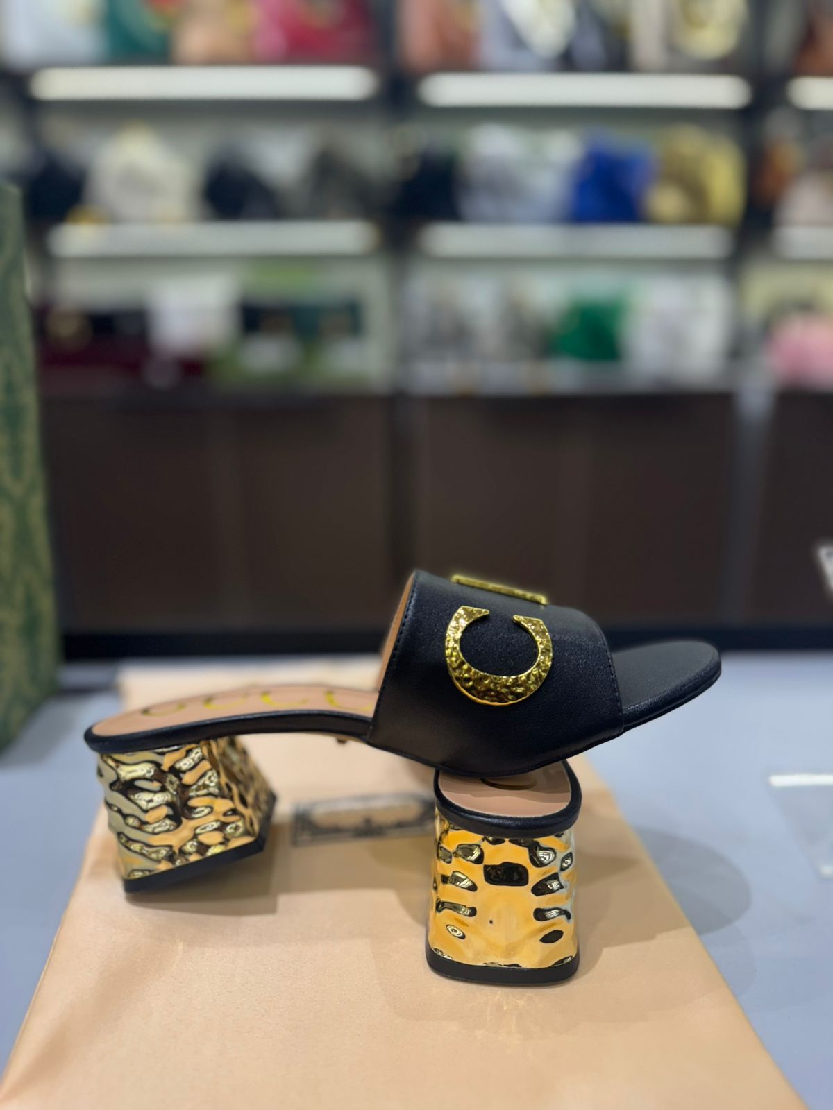 Trending Guc-ci (3 colors) Block Heel Sandals for Women